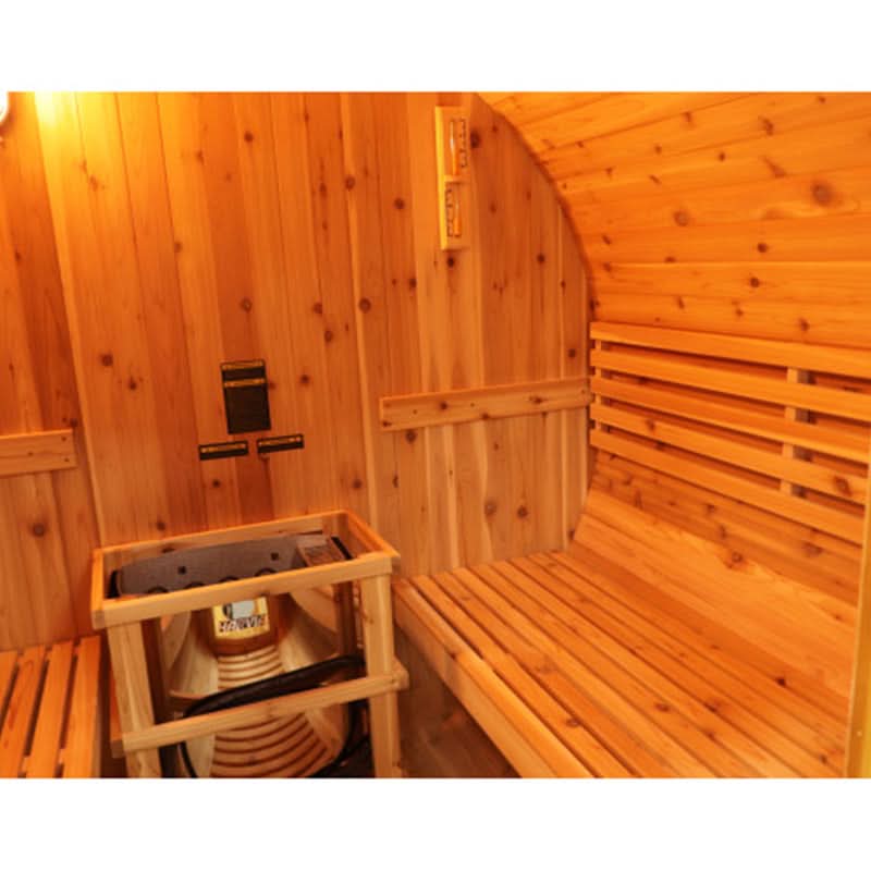 SunRay Oasis 2-4 Person Traditional Canopy Barrel Sauna - Image 5