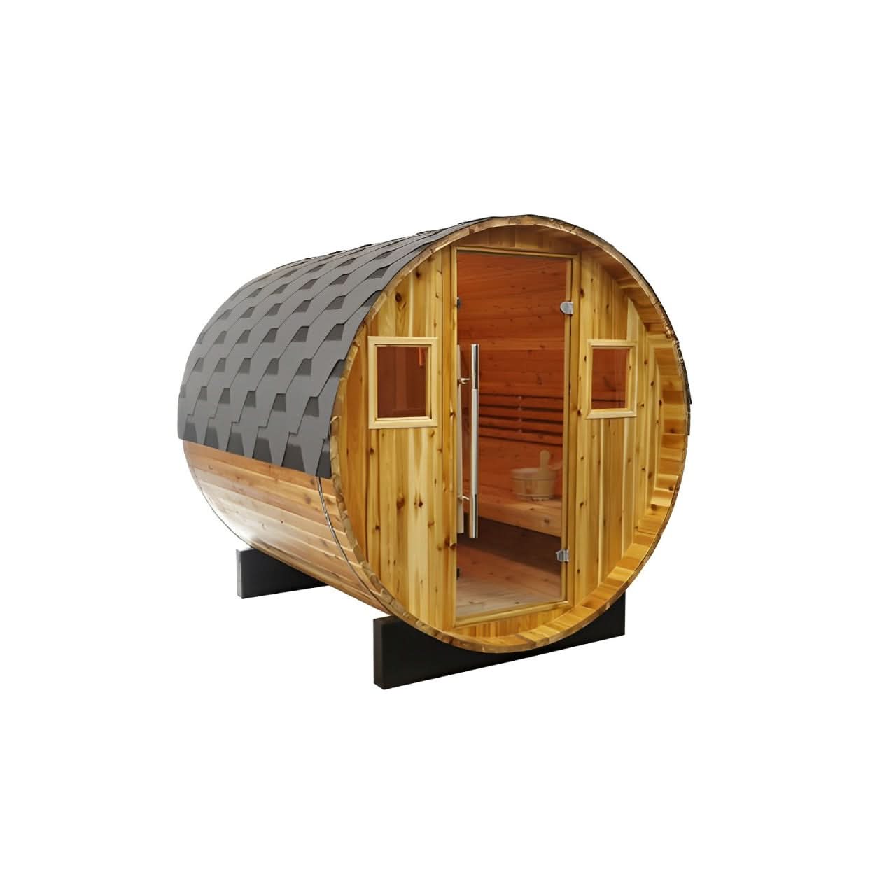 SunRay Galley 4-Person Traditional Barrel Sauna - Image 2