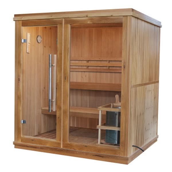 SunRay Charleston 4-Person Indoor Traditional Sauna with Double Bench - Image 3