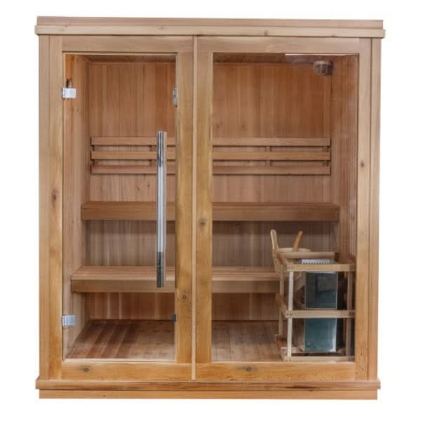 SunRay Charleston 4-Person Indoor Traditional Sauna with Double Bench - Image 2