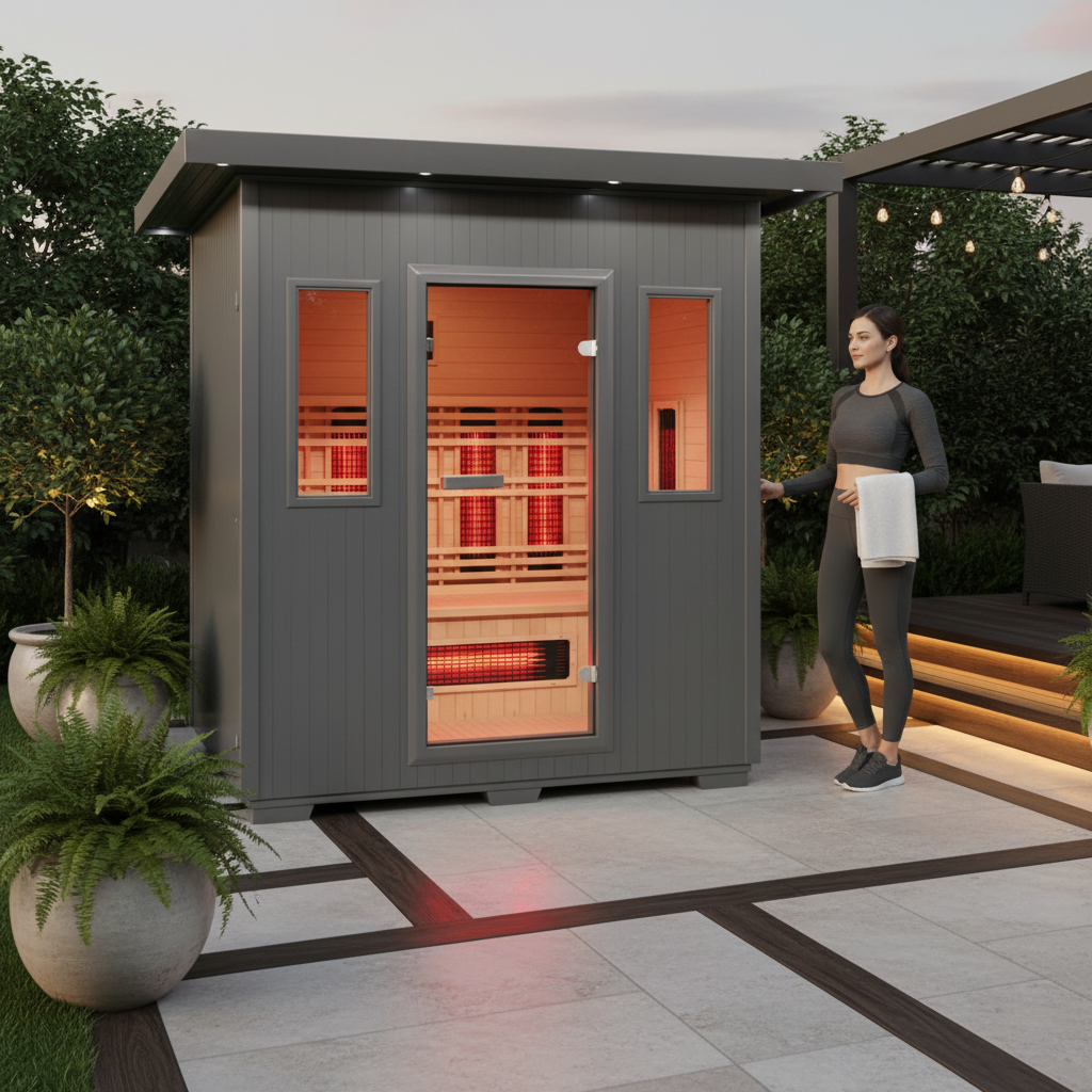 SunRay Pacific 4-Person Outdoor Infrared Sauna - Image 8