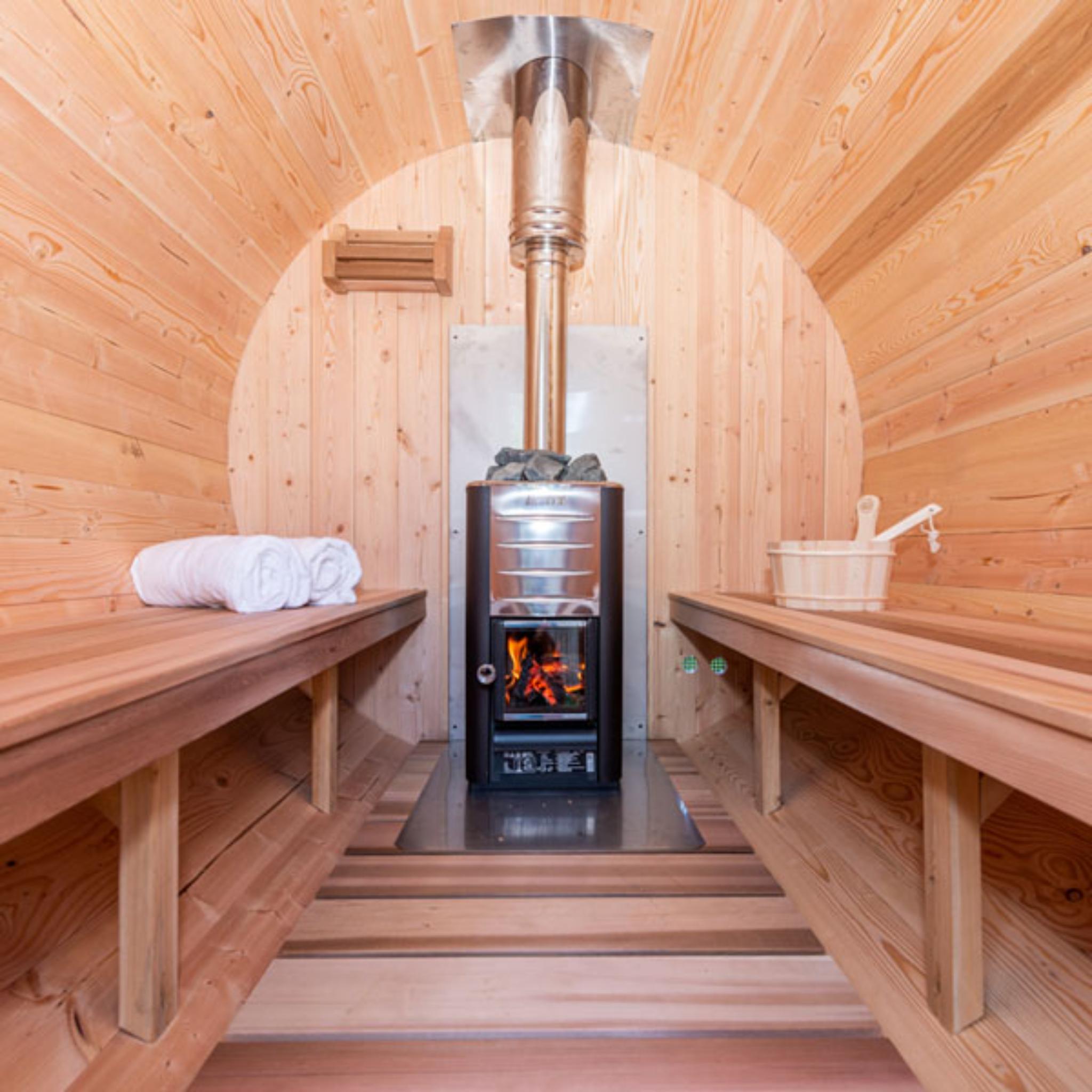 Leisurecraft Canadian Timber Serenity Barrel Sauna with Wood Burning Heater (CTC2245W)