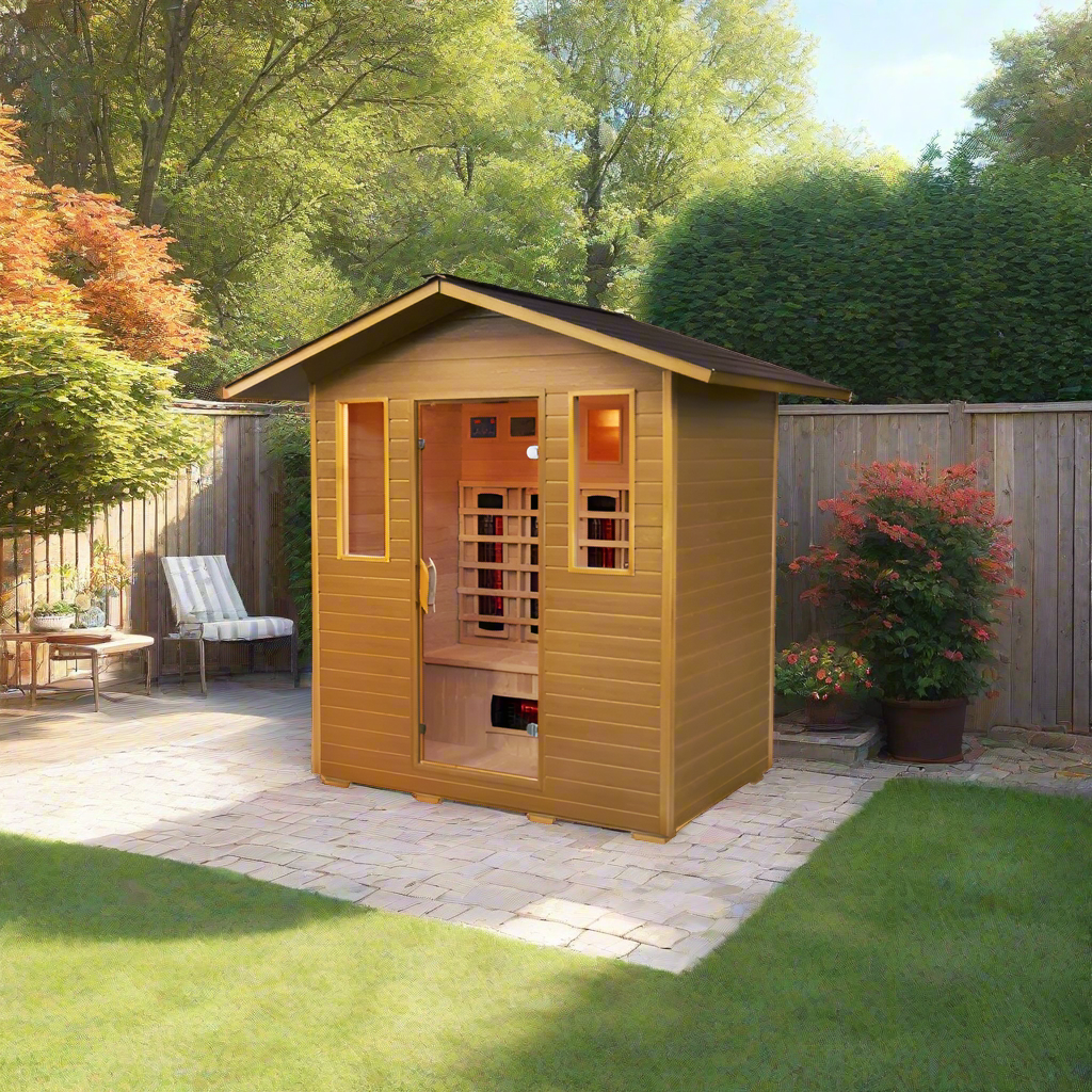 SunRay Cayenne 4-Person Outdoor Infrared Sauna - Image 1