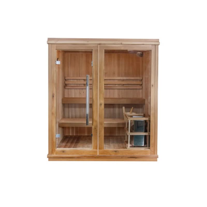 SunRay Charleston 4-Person Indoor Traditional Sauna with Double Bench - Image 4