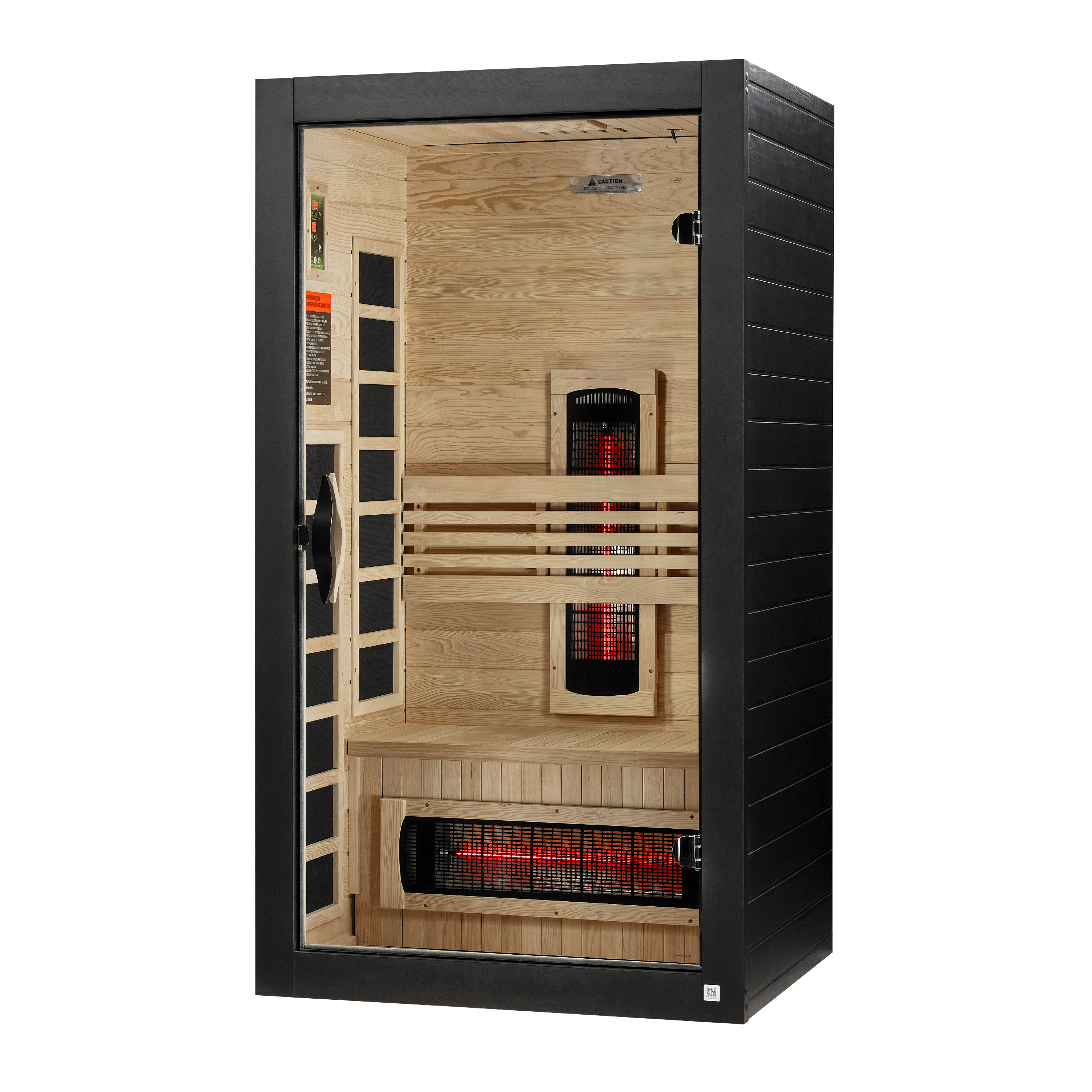 Dynamic Santorini 1-2-Person Full Spectrum Near Zero EMF (Under 3MG) FAR Infrared Sauna (Canadian Hemlock) (DYN-6009-03 FS)