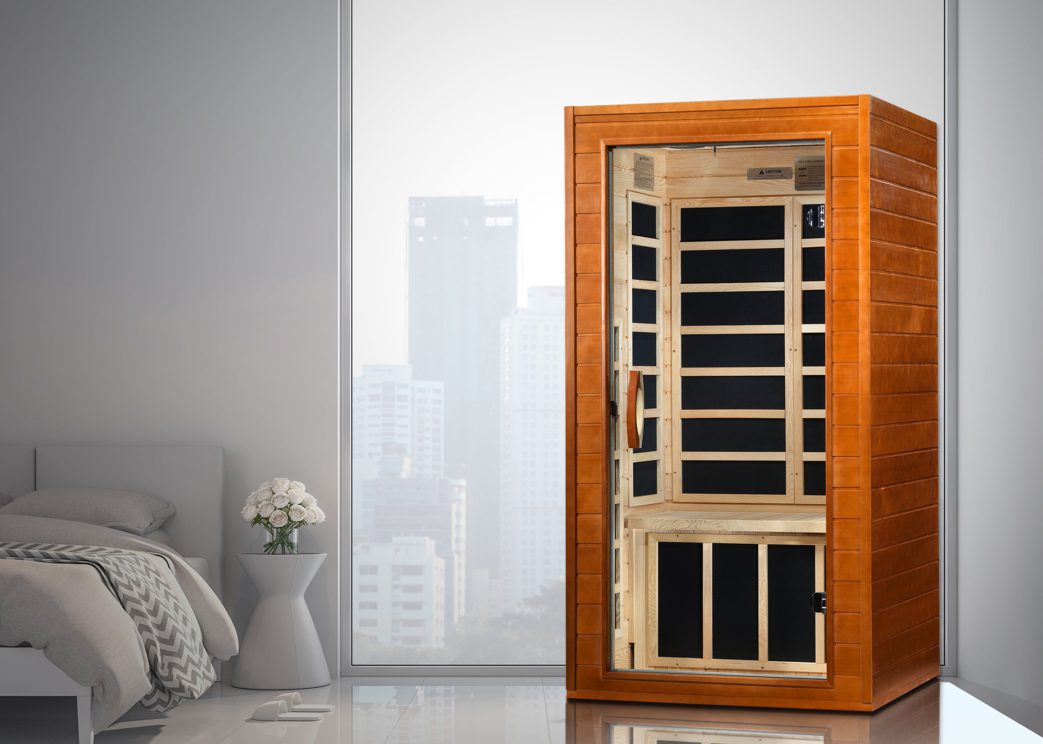 Dynamic Avila Elite 1-2-person Ultra Low EMF (Between 3-5MG) FAR Infrared Sauna (Canadian Hemlock) (DYN-6103-01 Elite)