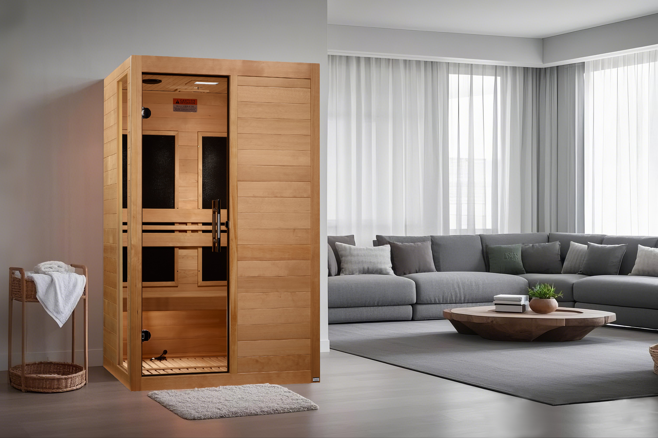 Dynamic Lucca Elite 2-person Ultra Low EMF (Between 3-5MG) FAR Infrared Sauna (Canadian Hemlock) (DYN-6215-05 Elite)