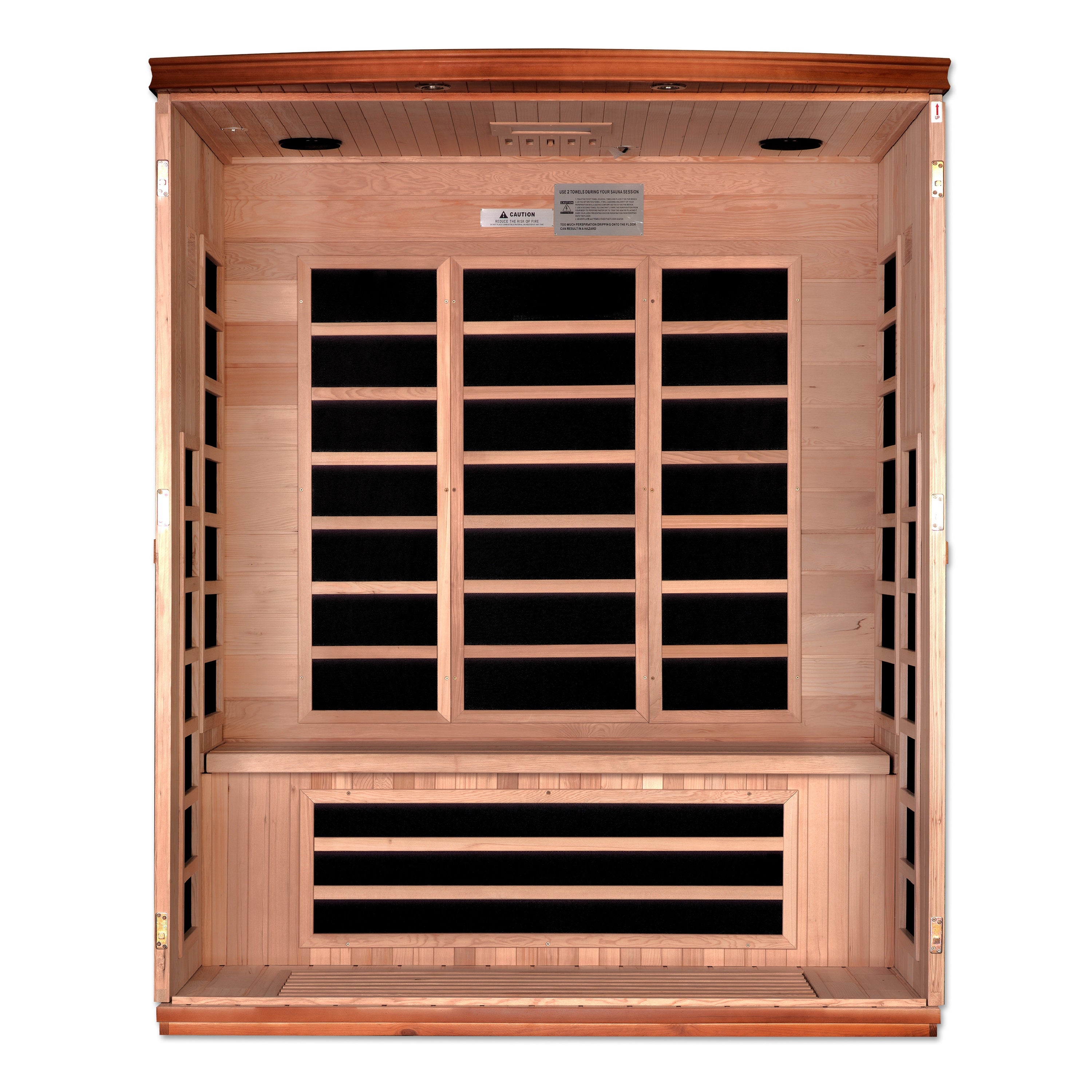 Dynamic Lugano 3-person Low EMF (Between 5-10MG) FAR Infrared Sauna (Canadian Hemlock) (DYN-6336-02)