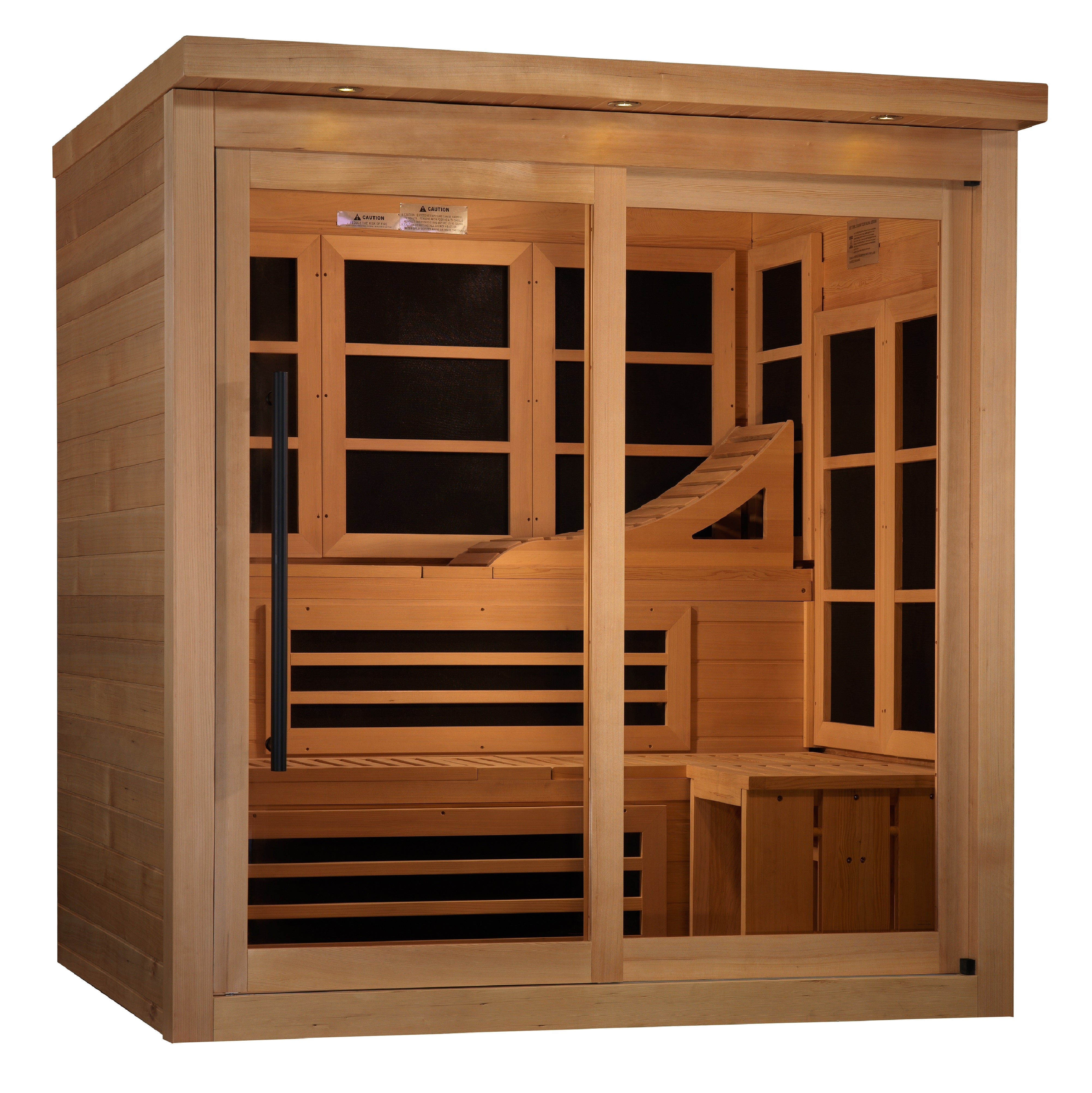 Golden Designs Monaco Limited Edition 6-person PureTech™ Near Zero EMF (Under 3MG) FAR Infrared Sauna (Canadian Hemlock) (GDI-6996-02)