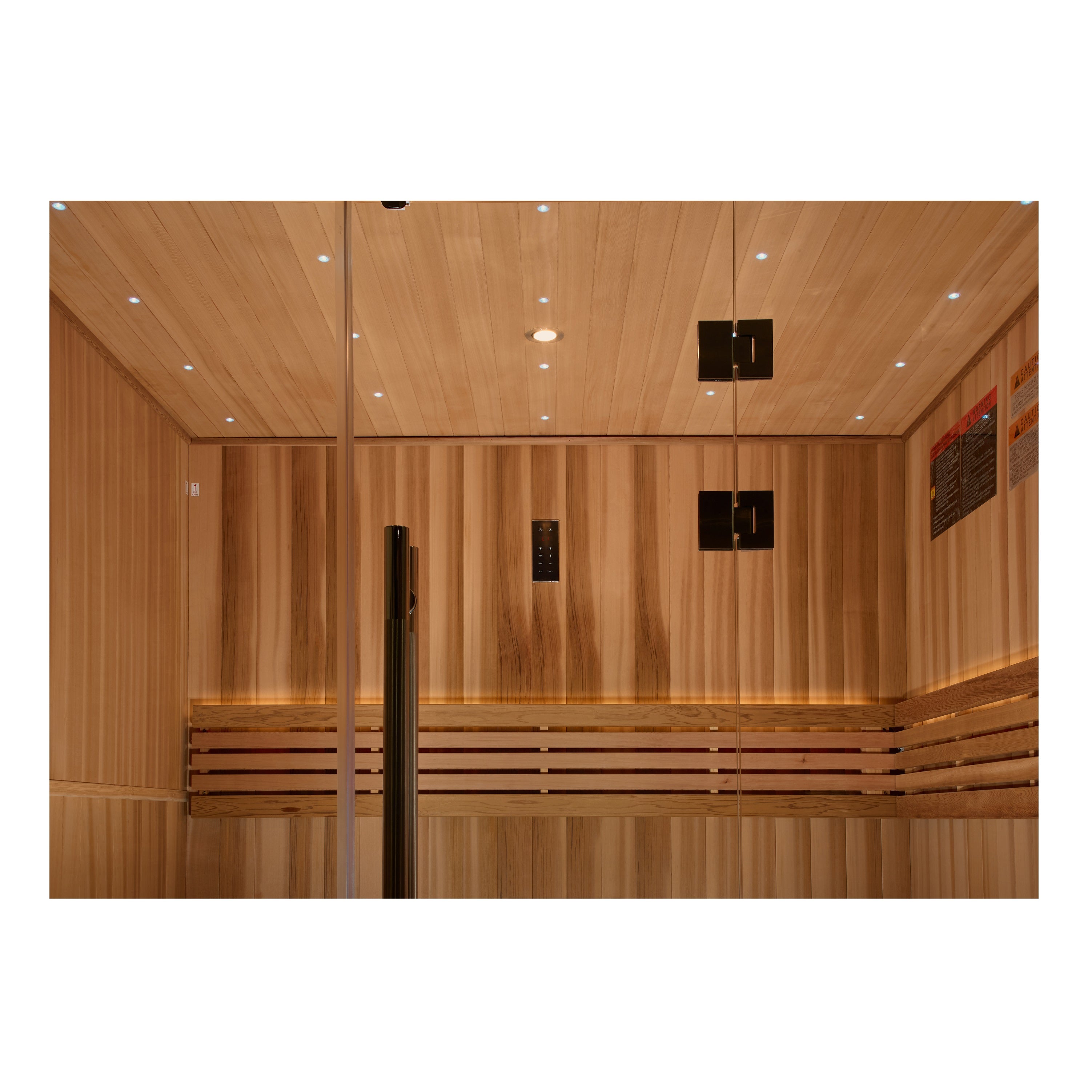 Golden Designs 2025 Updated "Copenhagen Edition" 3 Person Traditional Sauna - Canadian Red Cedar Interior and Pacific Premium Clear Cedar Exterior (GDI-7389-02)