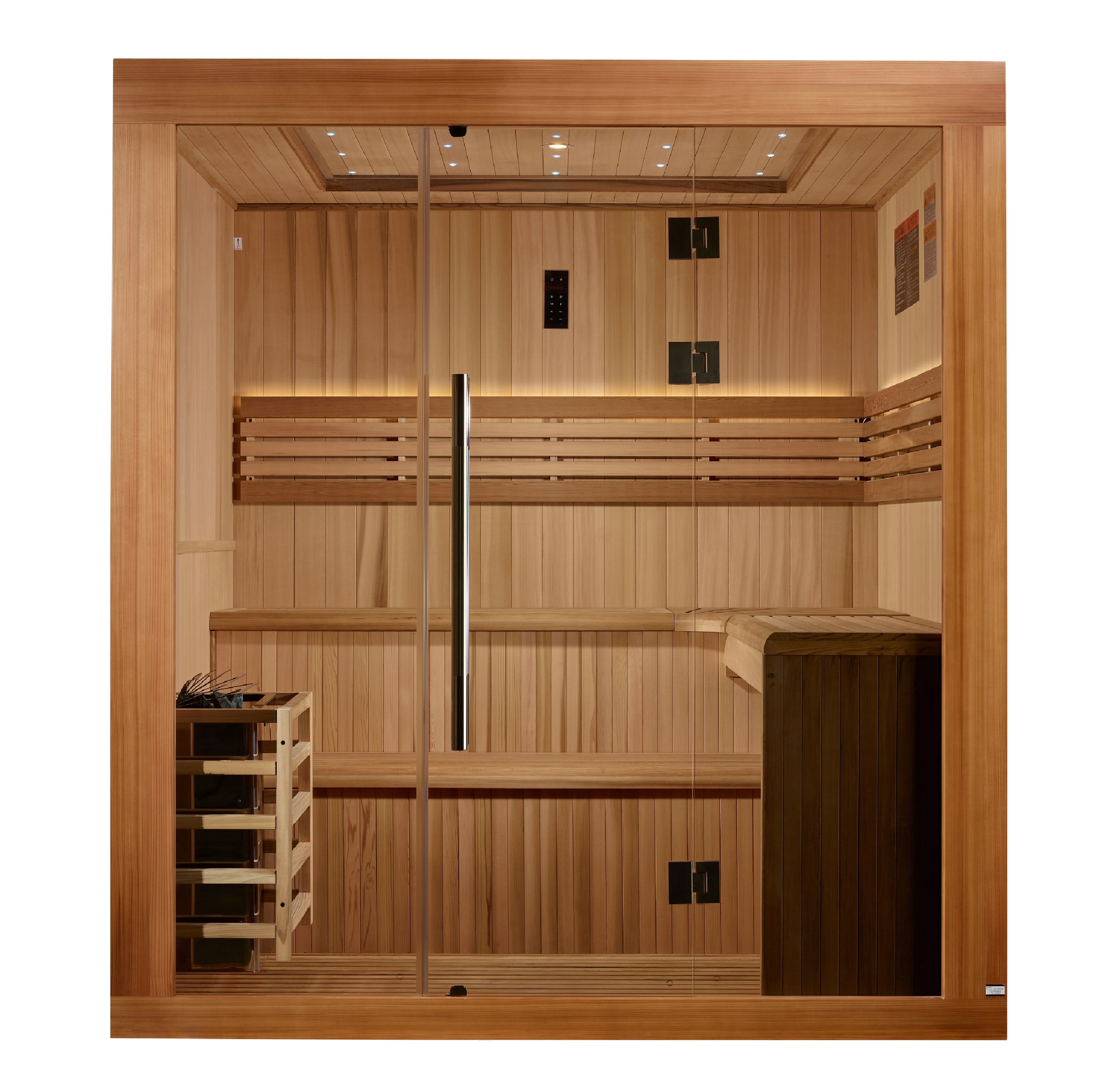 Golden Designs 2025 Updated "Osla Edition" 6 Person Traditional Sauna - Canadian Red Cedar Interior and Pacific Premium Clear Cedar Exterior (GDI-7689-02)