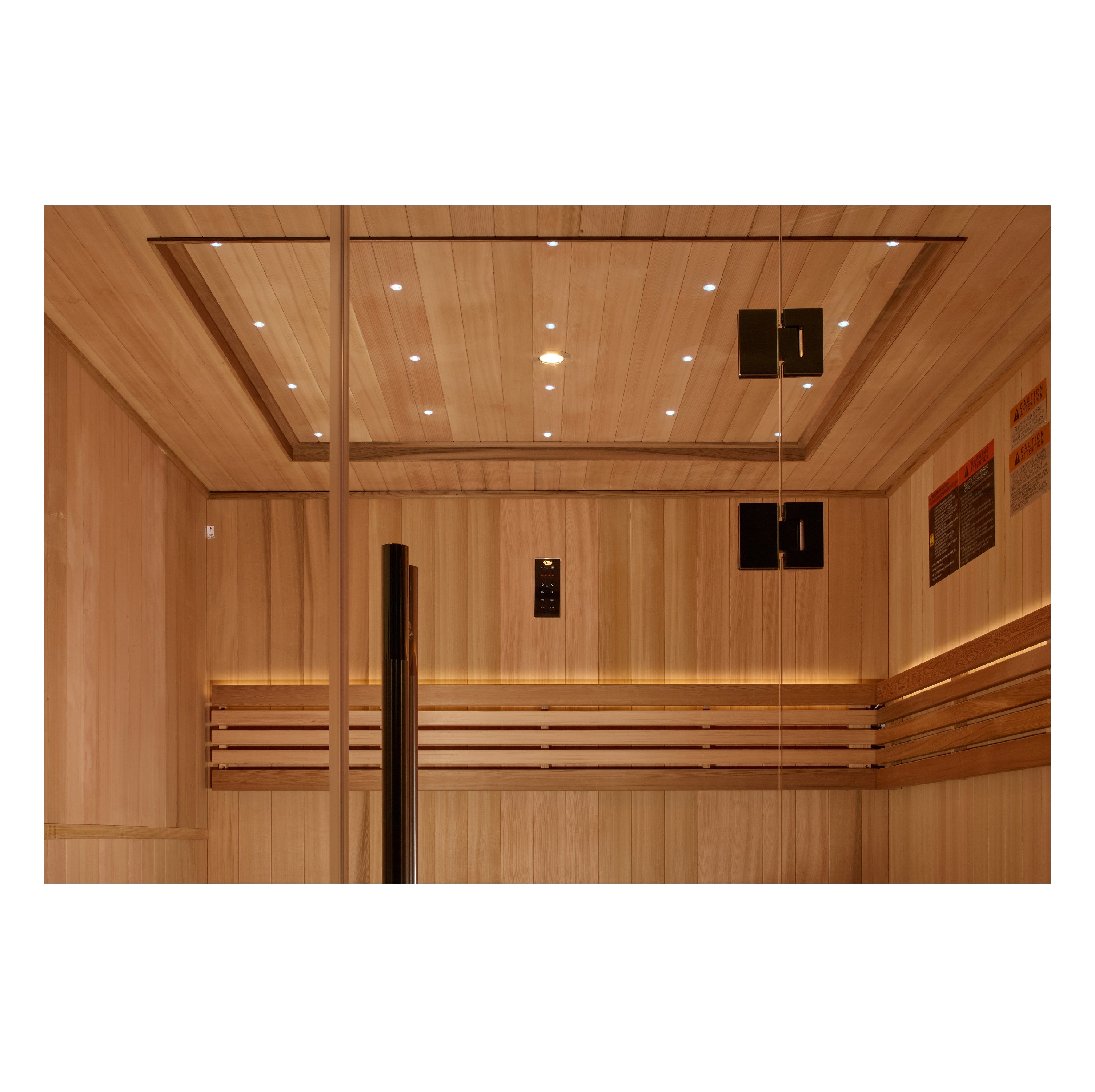 Golden Designs 2025 Updated "Osla Edition" 6 Person Traditional Sauna - Canadian Red Cedar Interior and Pacific Premium Clear Cedar Exterior (GDI-7689-02)