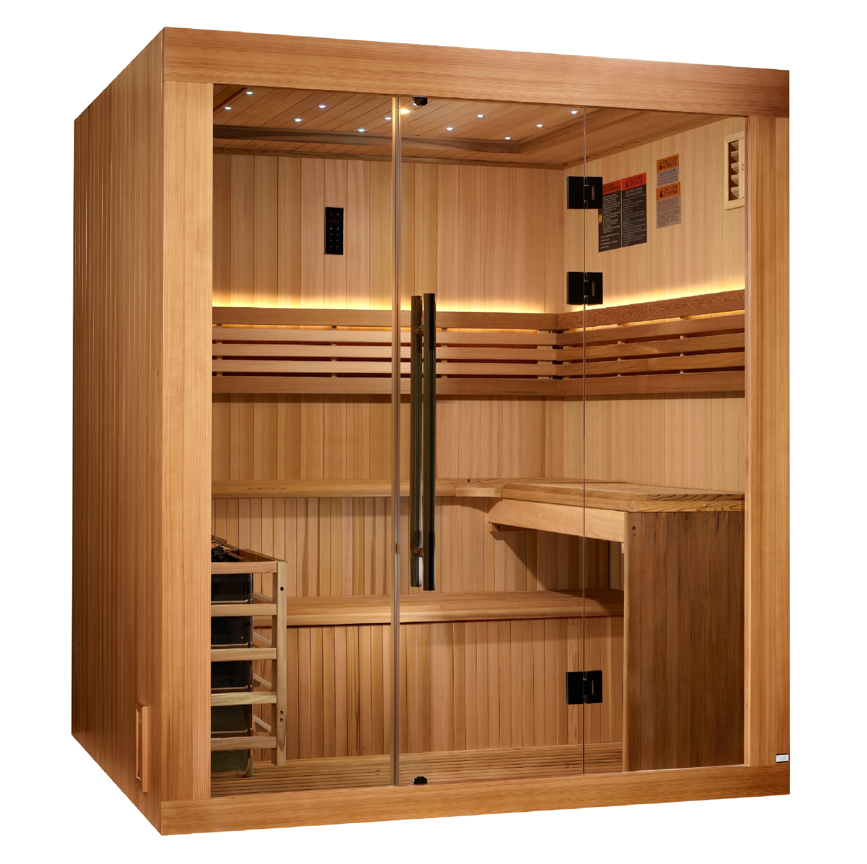 Golden Designs 2025 Updated "Osla Edition" 6 Person Traditional Sauna - Canadian Red Cedar Interior and Pacific Premium Clear Cedar Exterior (GDI-7689-02)
