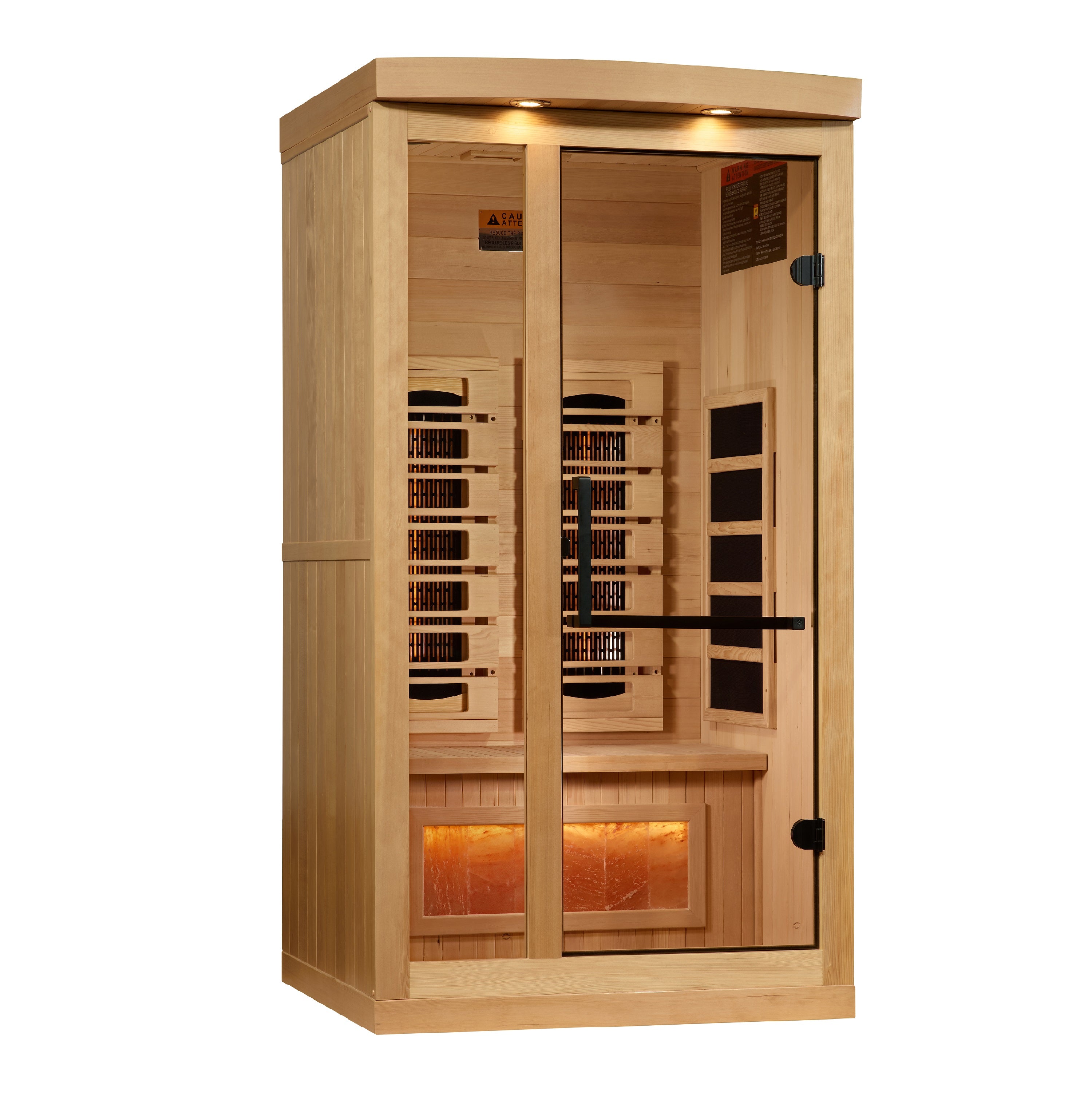 Golden Designs 1-2-Person Full Spectrum PureTech™ Near Zero EMF FAR Infrared Sauna (Canadian Hemlock) (GDI-8010-03)