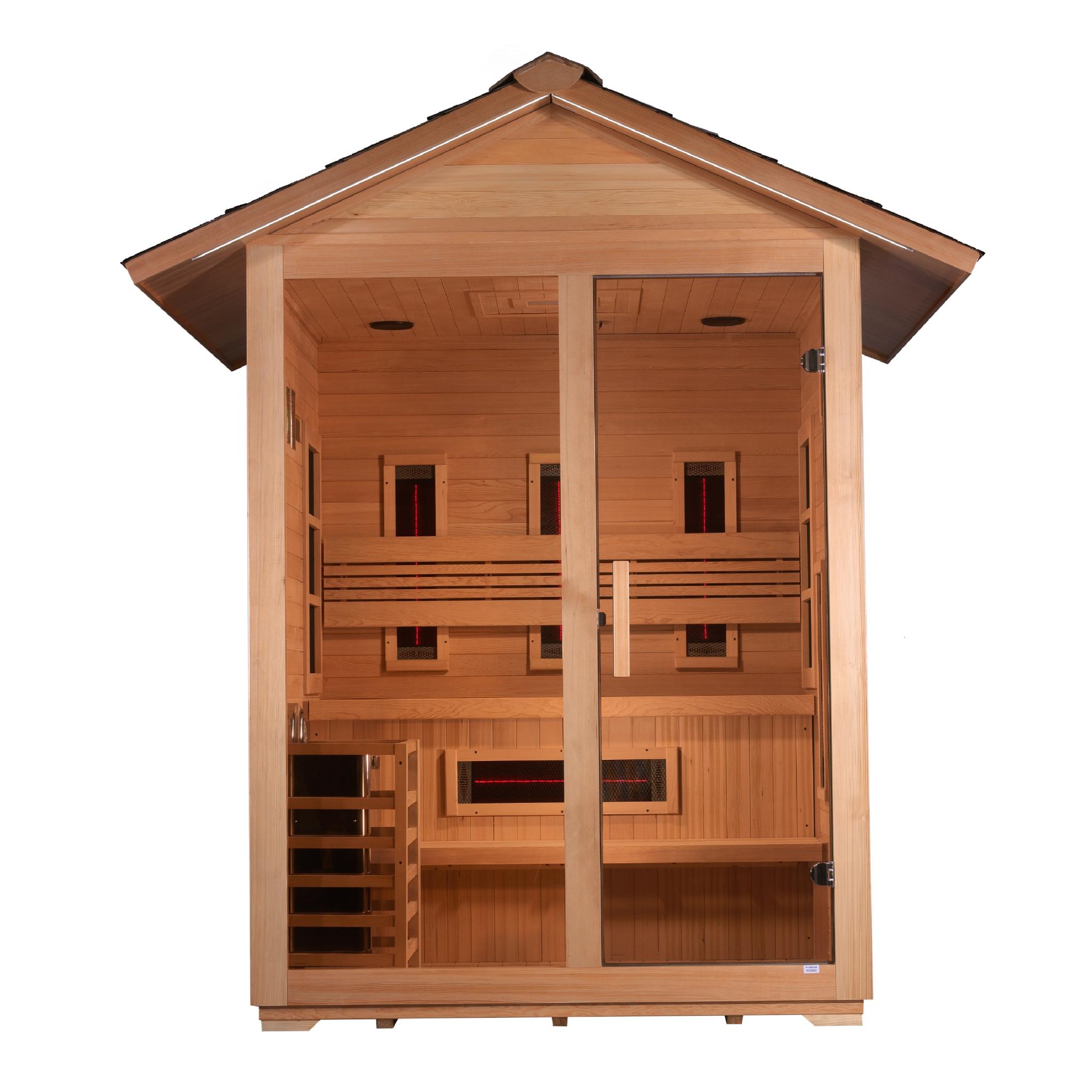 Golden Designs Carinthia 3 Person Hybrid Sauna with Full Spectrum & Harvia Stove (GDI-8123-01)