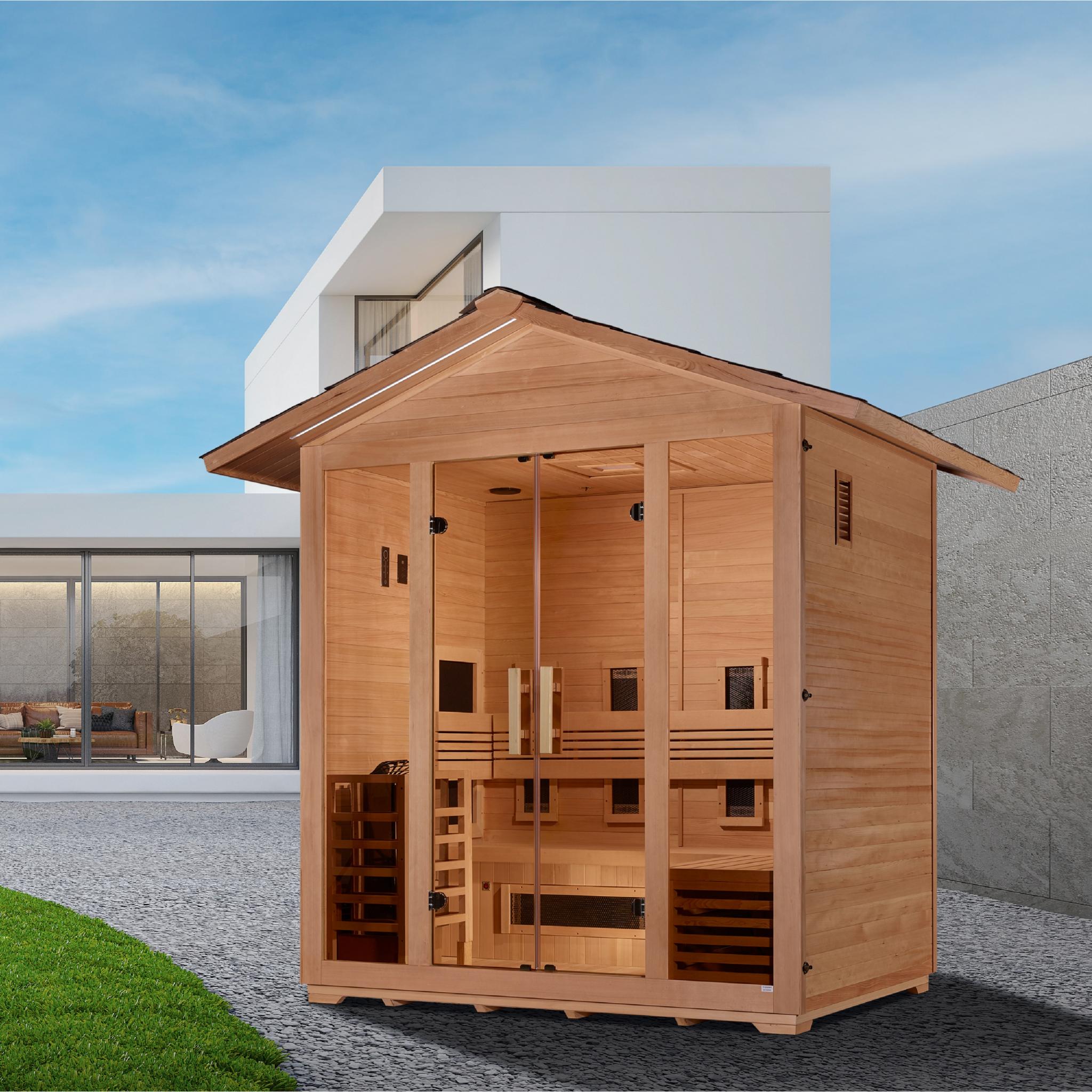 Golden Designs Gargellen 5 Person Hybrid Sauna with Full Spectrum & Harvia Stove (GDI-8125-01)