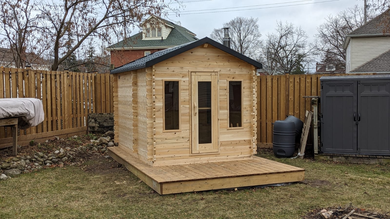 Leisurecraft Canadian Timber Georgian Cabin Sauna with Changeroom (Wood Burning Heater) CTC88CW
