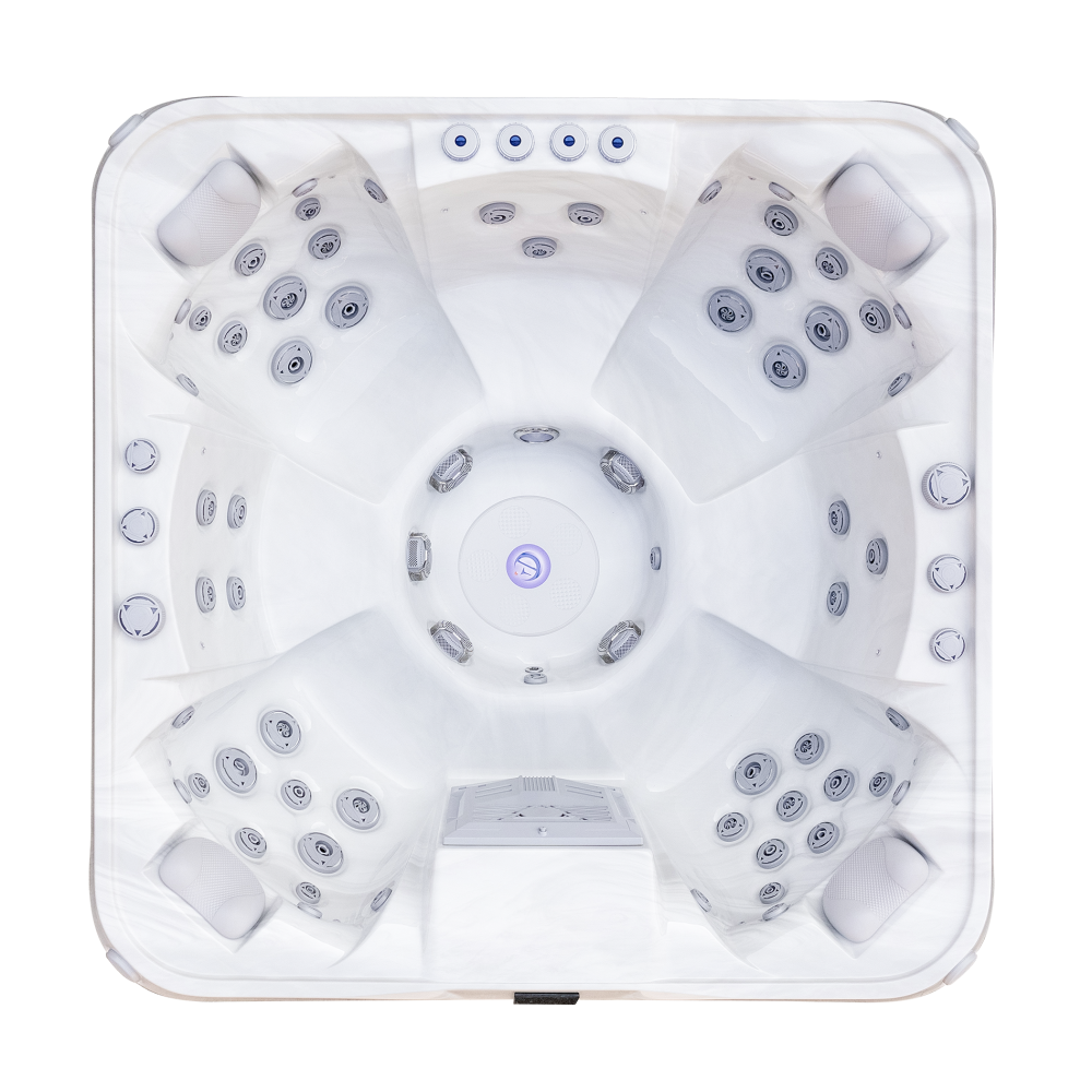 Luxury Spas Denali 7 Person Hot Tub — 60 Jet Premium Spa with Waterfall (WS-006)