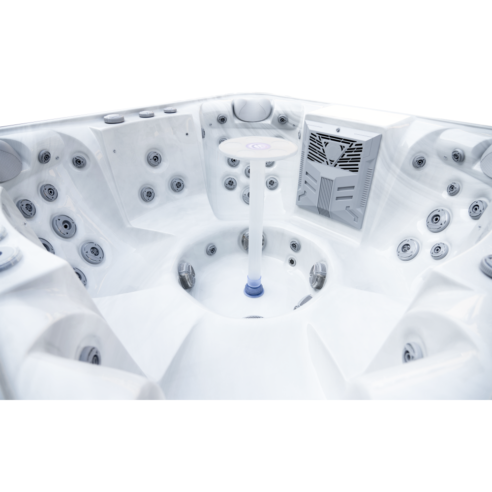 Luxury Spas Denali 7 Person Hot Tub — 60 Jet Premium Spa with Waterfall (WS-006)