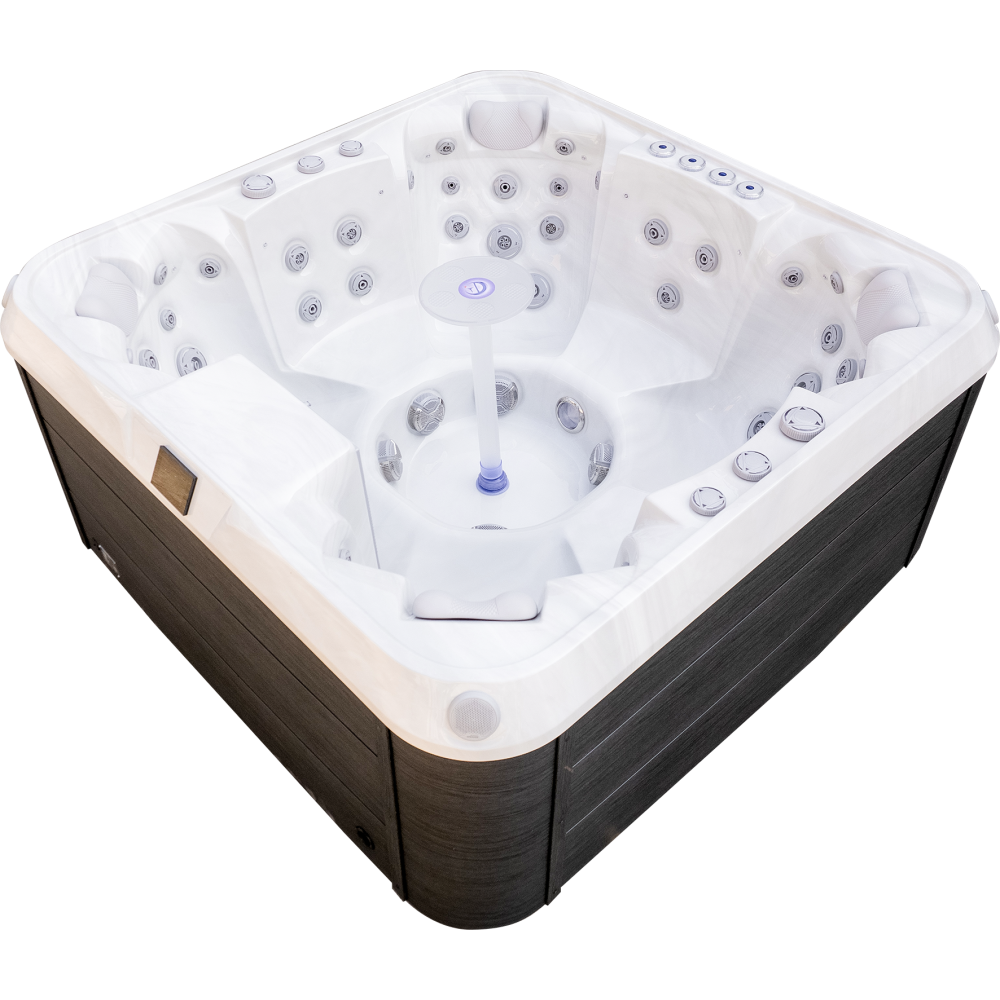 Luxury Spas Denali 7 Person Hot Tub — 60 Jet Premium Spa with Waterfall (WS-006)