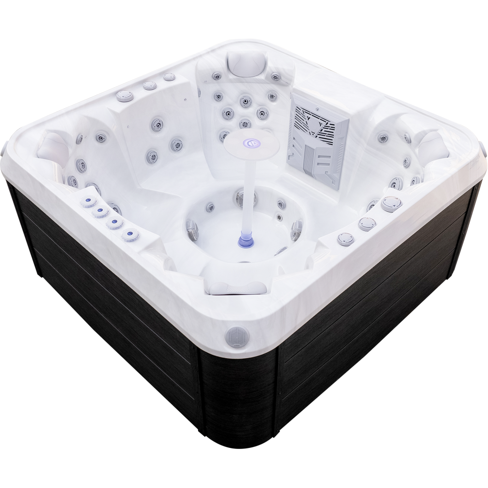 Luxury Spas Denali 7 Person Hot Tub — 60 Jet Premium Spa with Waterfall (WS-006)