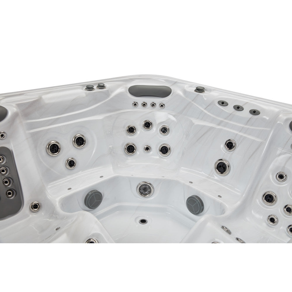 Luxury Spas Infinity 5 Person Hot Tub — 77 Stainless Steel Jet Spa (WS-594-CGE)