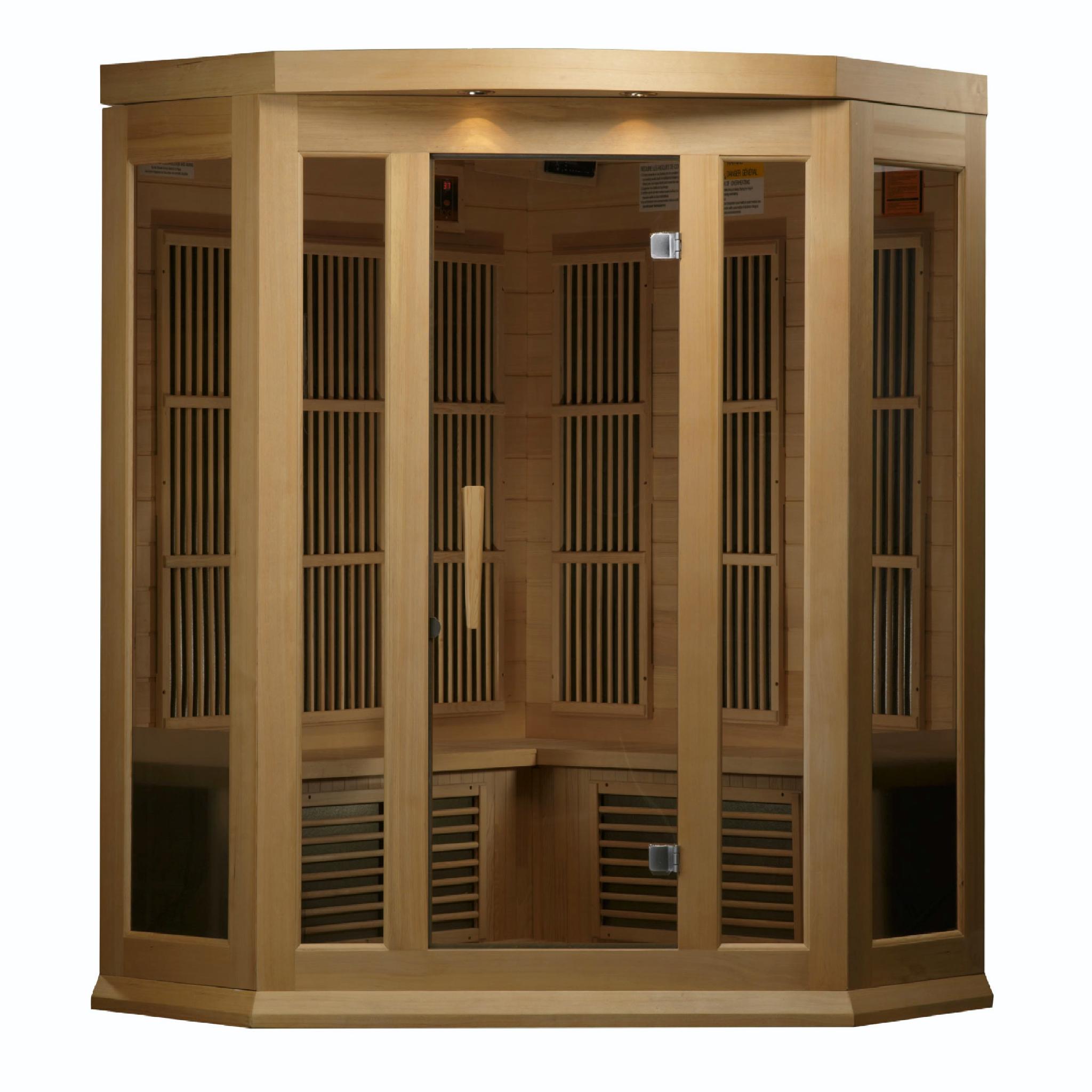 Maxxus 3 Person Corner Low EMF FAR IR Sauna by Golden Designs (MX-K356-01)