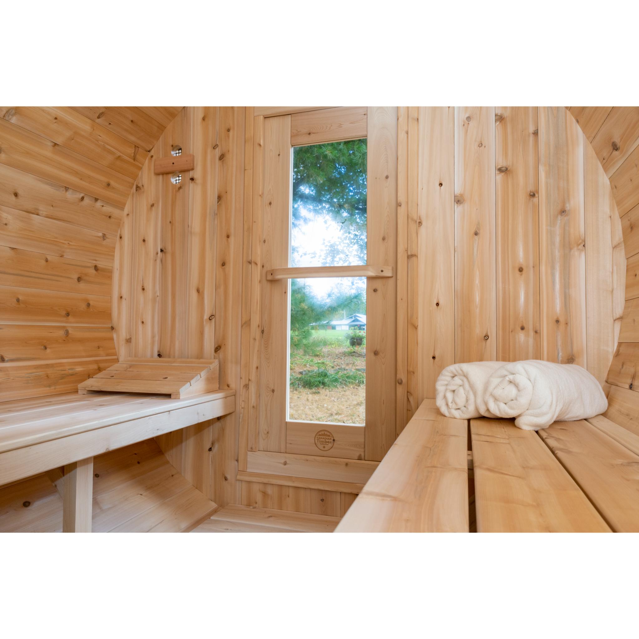 Leisurecraft Canadian Timber Serenity Barrel Sauna with Electric Heater (CTC2245E)