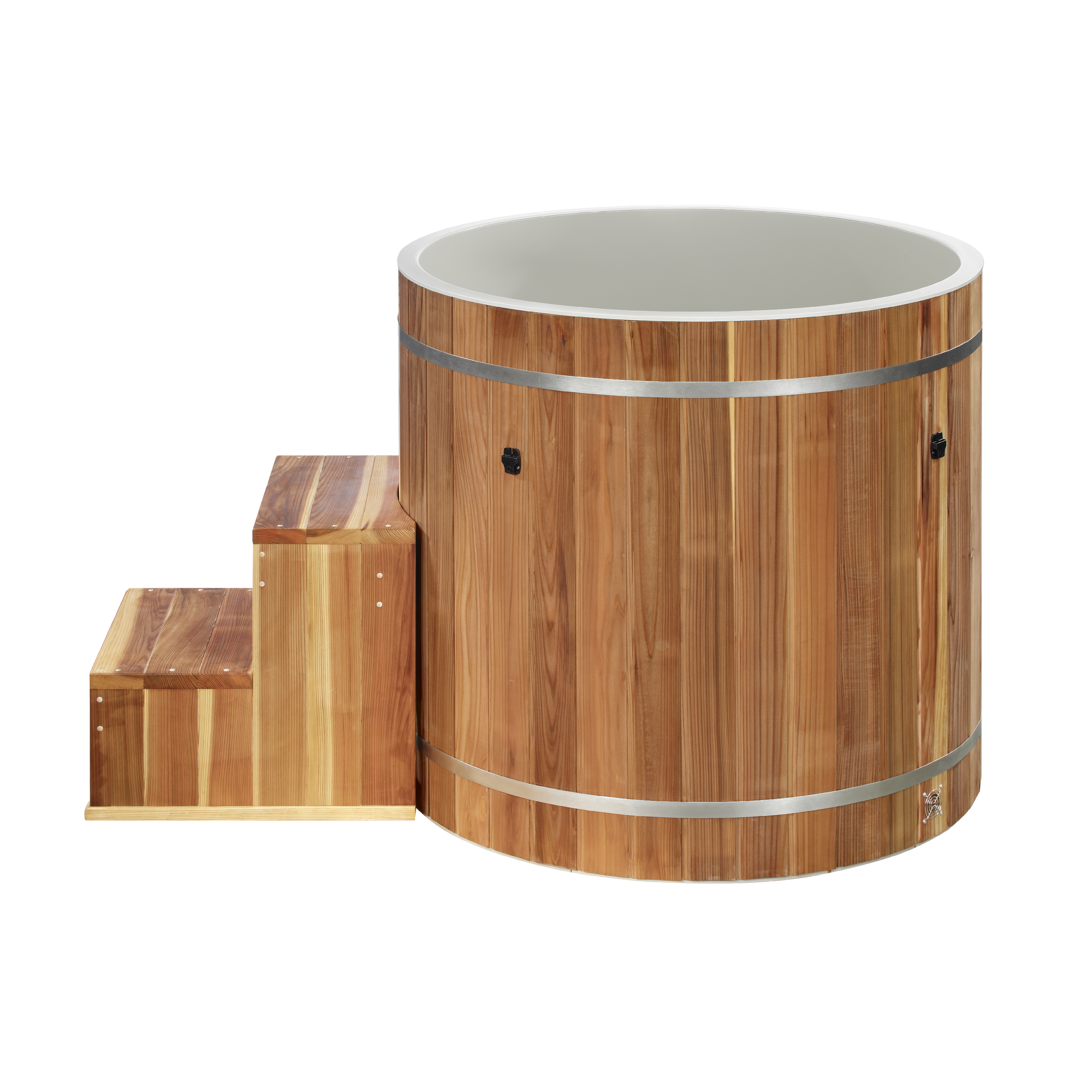 DCT Barrel Cold Plunge Tub — Pacific Cedar / PVC Interior, 42" | Dynamic Cold Therapy by Golden Designs