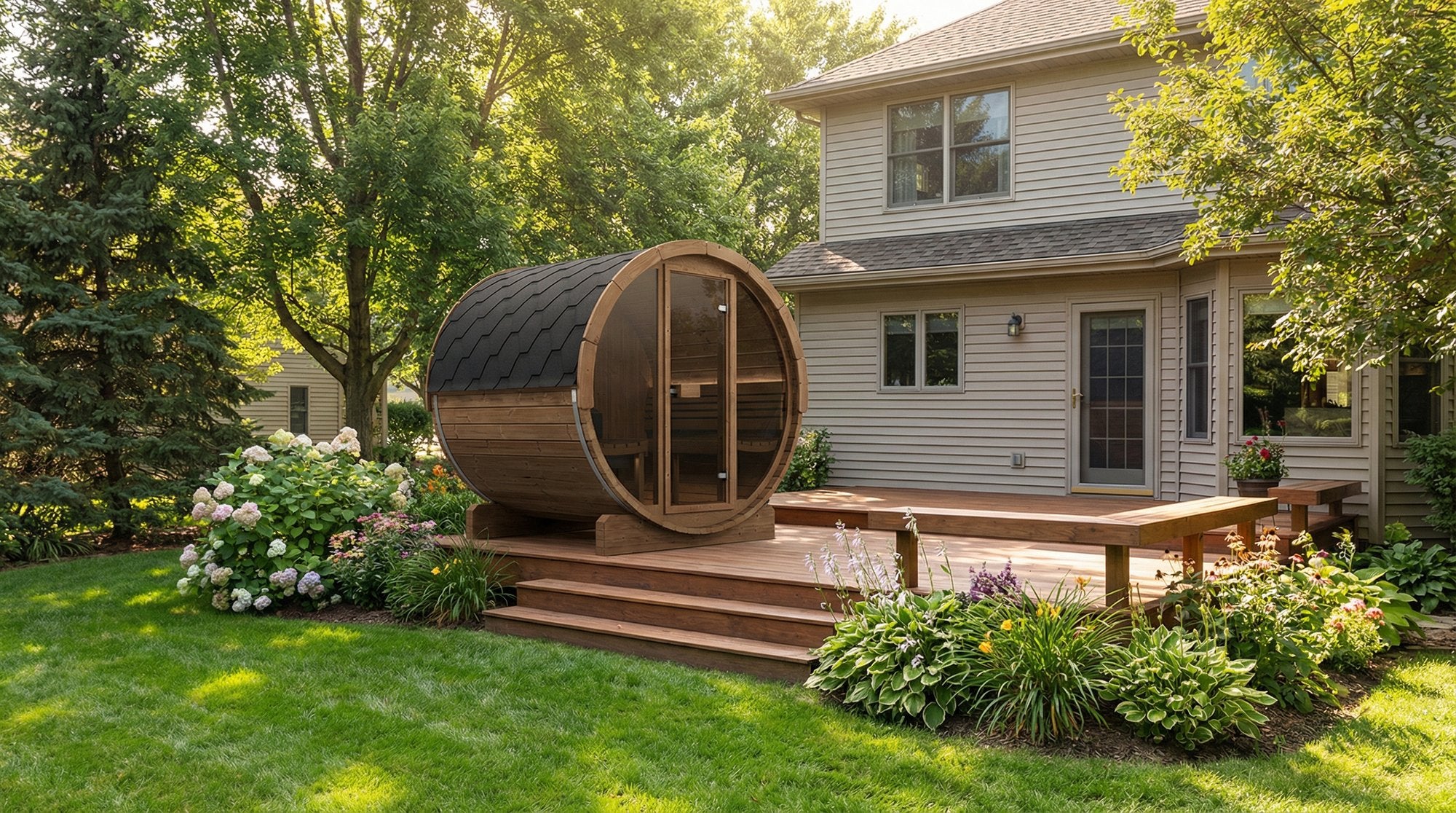 SaunaLife Model E7G Barrel Sauna (SL-MODELE7G)
