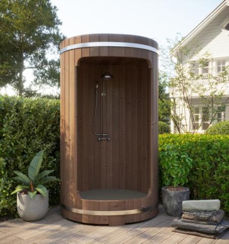 SaunaLife Model R3 Barrel Shower - Front View