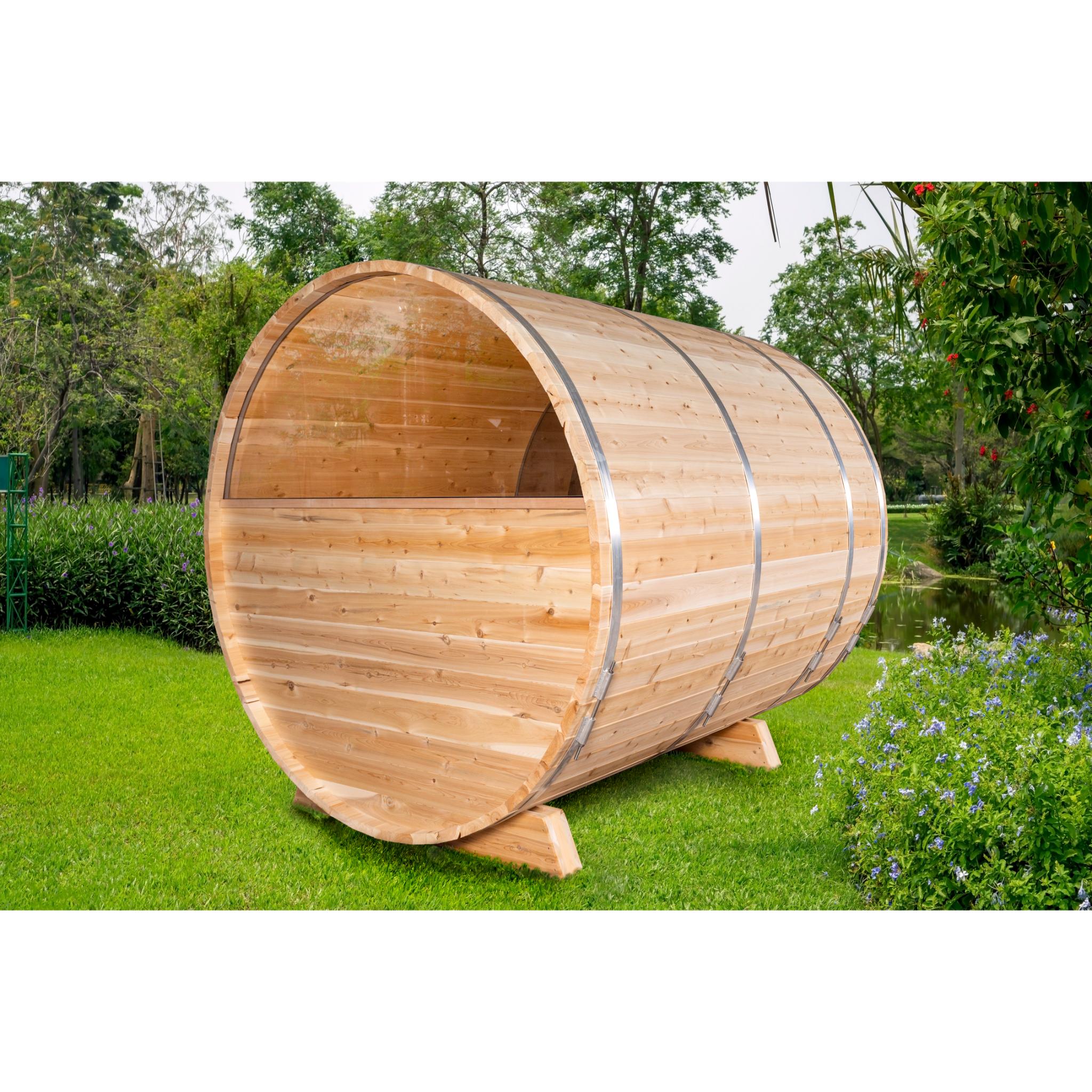 Leisurecraft Canadian Timber Tranquility MP Barrel Sauna with Electric Heater (CTC2345MPE)