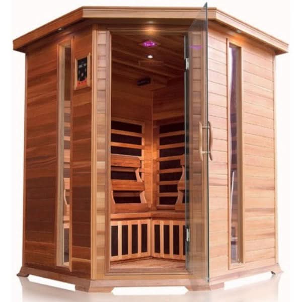 SunRay Bristol Bay 4-Person Indoor Infrared Corner Sauna - Image 1