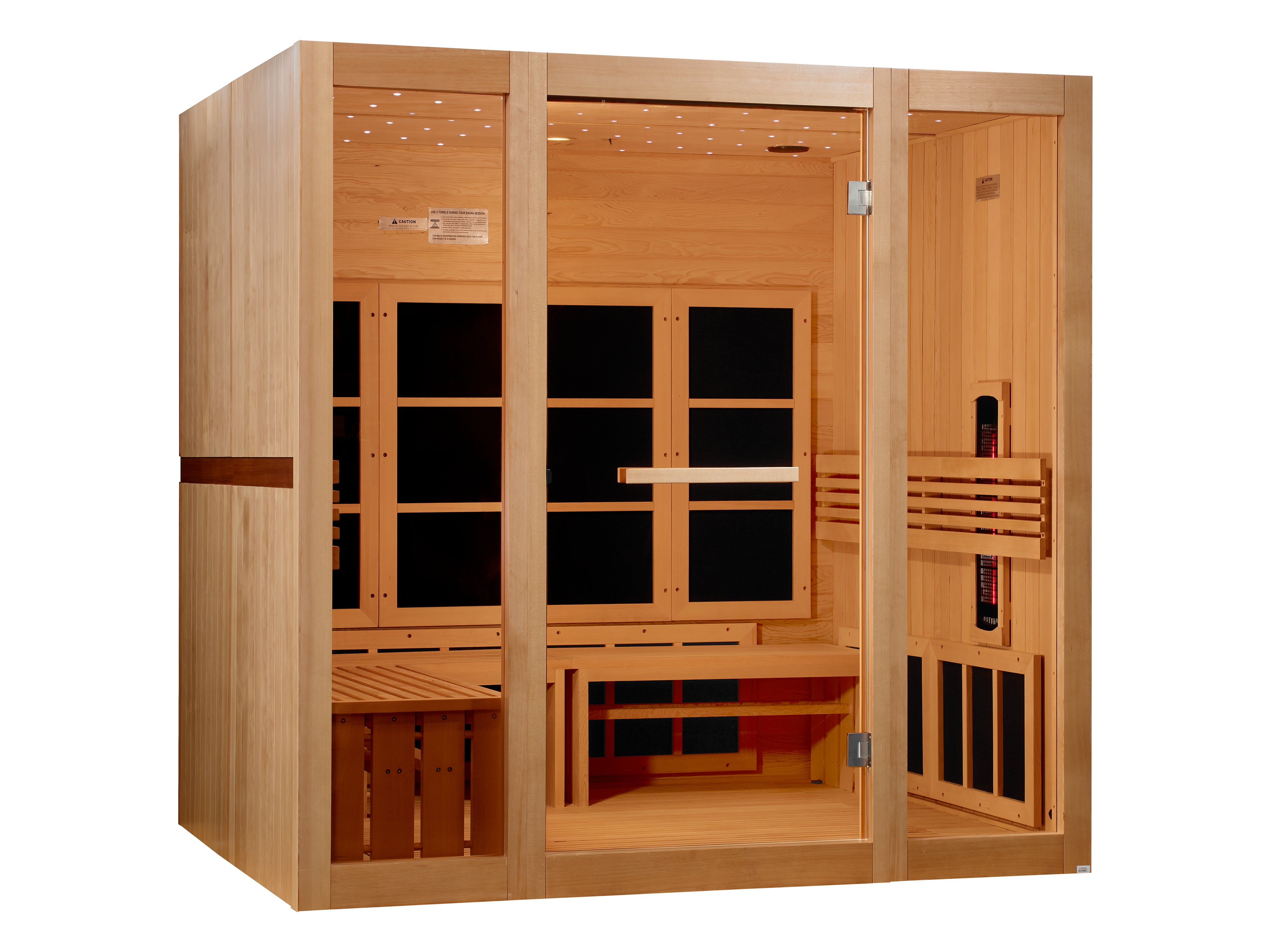 ***New 2026 Model*** Golden Designs 8 Person Full Spectrum Near Zero EMF Infrared Sauna (Canadian Hemlock) (GDI-6880-03)