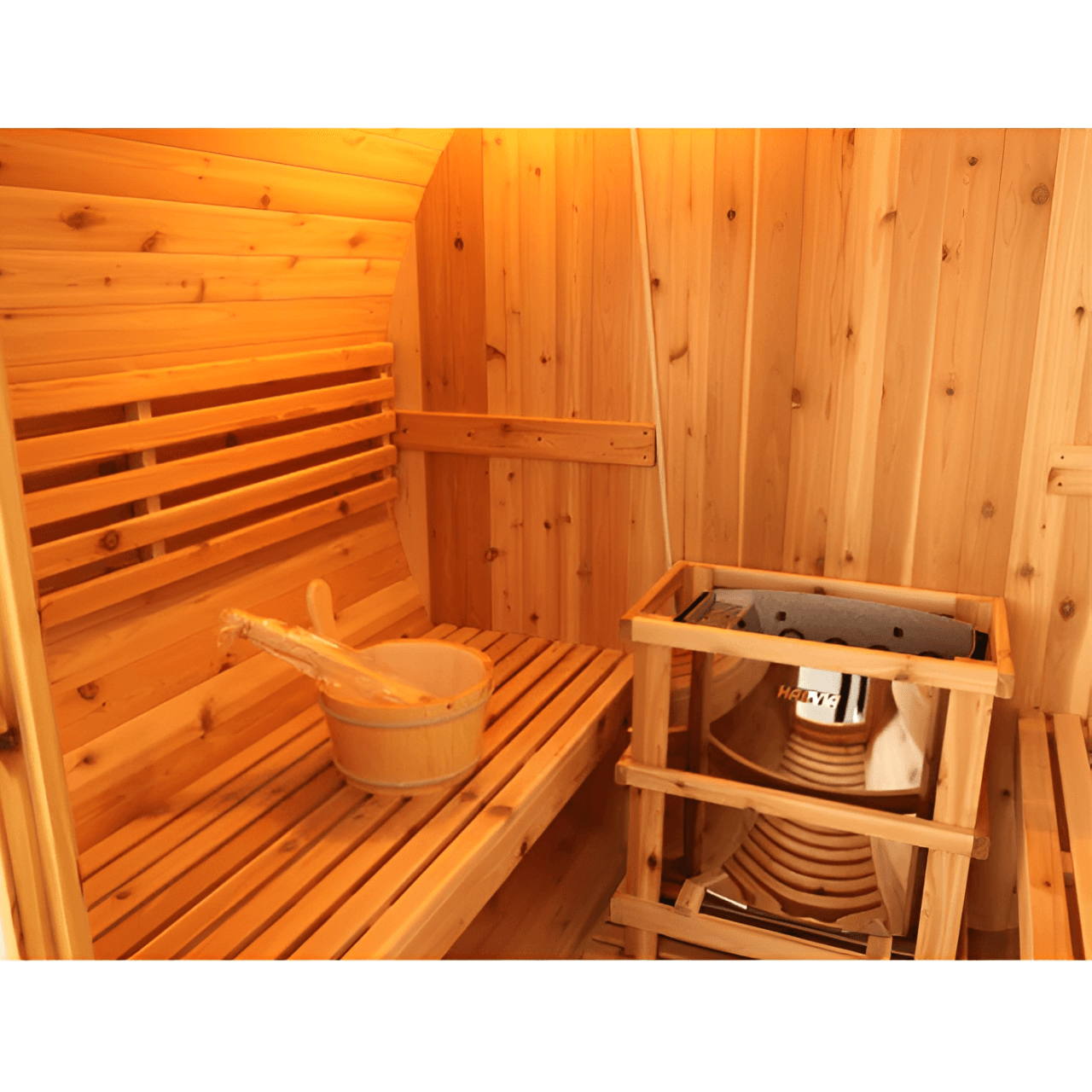 SunRay Aurora 2-4 Person Traditional Barrel Sauna - Image 6