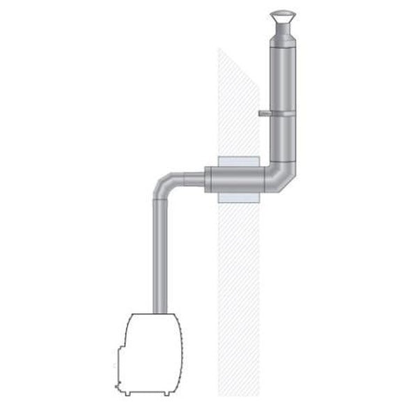 Sauna Wood Stove Chimney Set, Thru-Wall