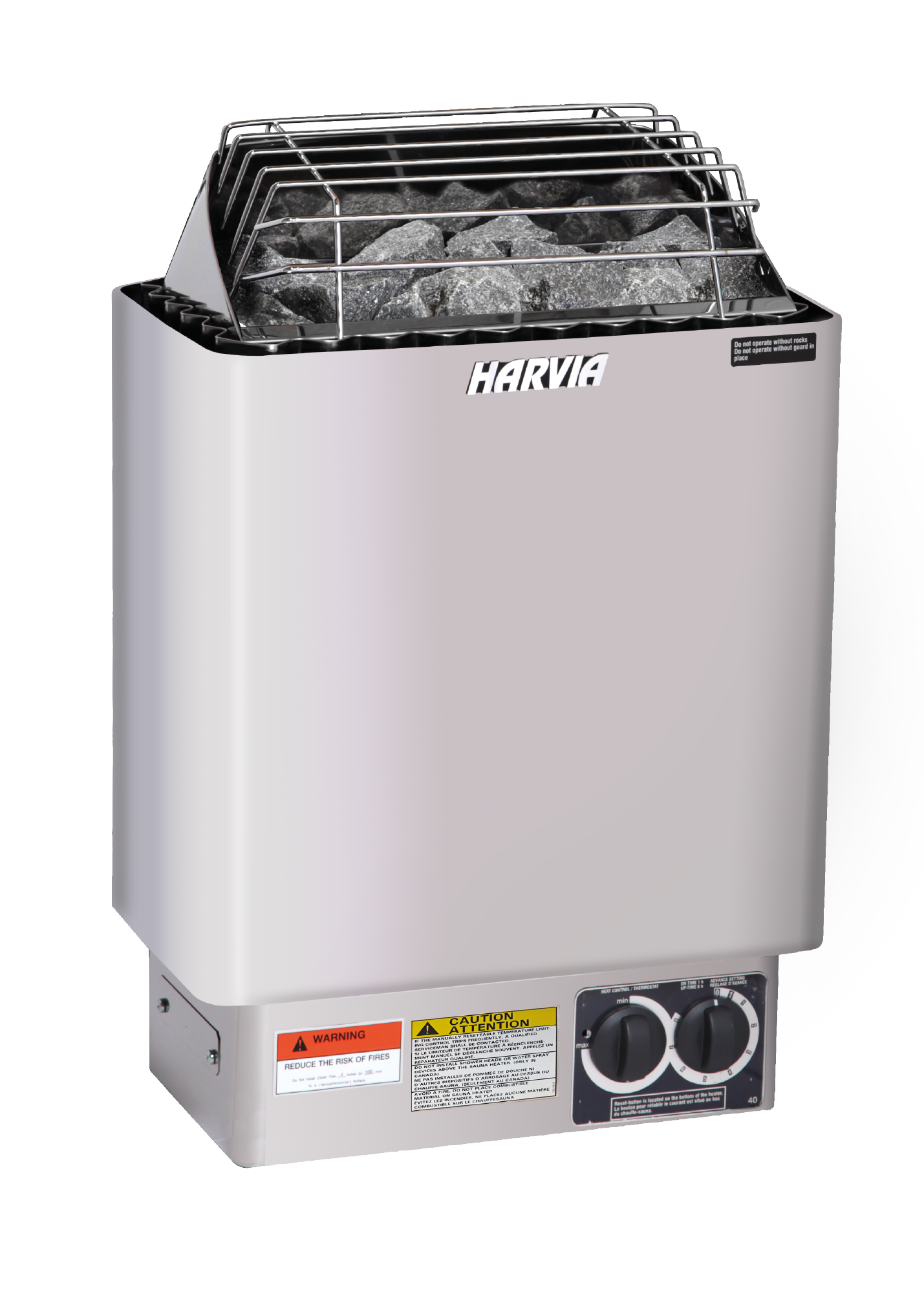KIP Series 6kW Stainless Steel Sauna Heater at 240V 1PH with Built-In Time and Temperature Controls
