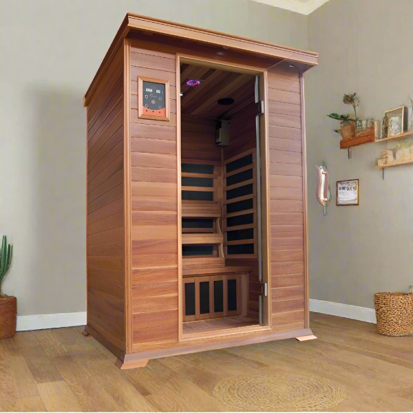 SunRay Sierra 2-Person Indoor Infrared Cedar Sauna - Image 1