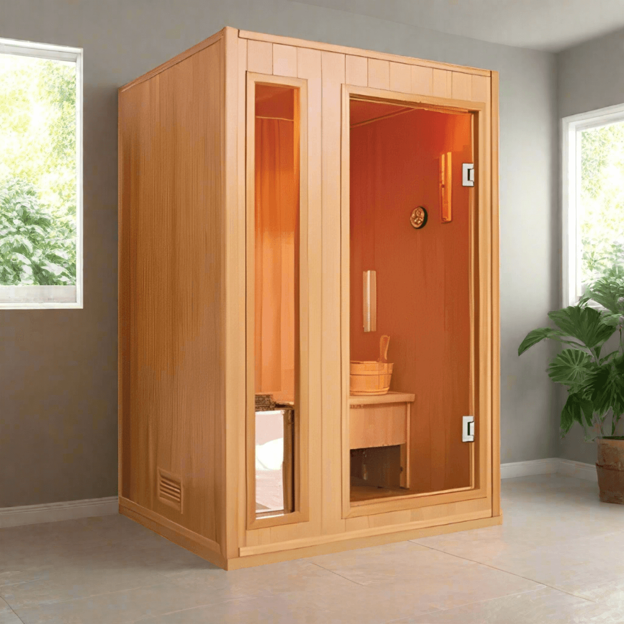 SunRay Baldwin 2-Person Indoor Traditional Sauna - Image 1