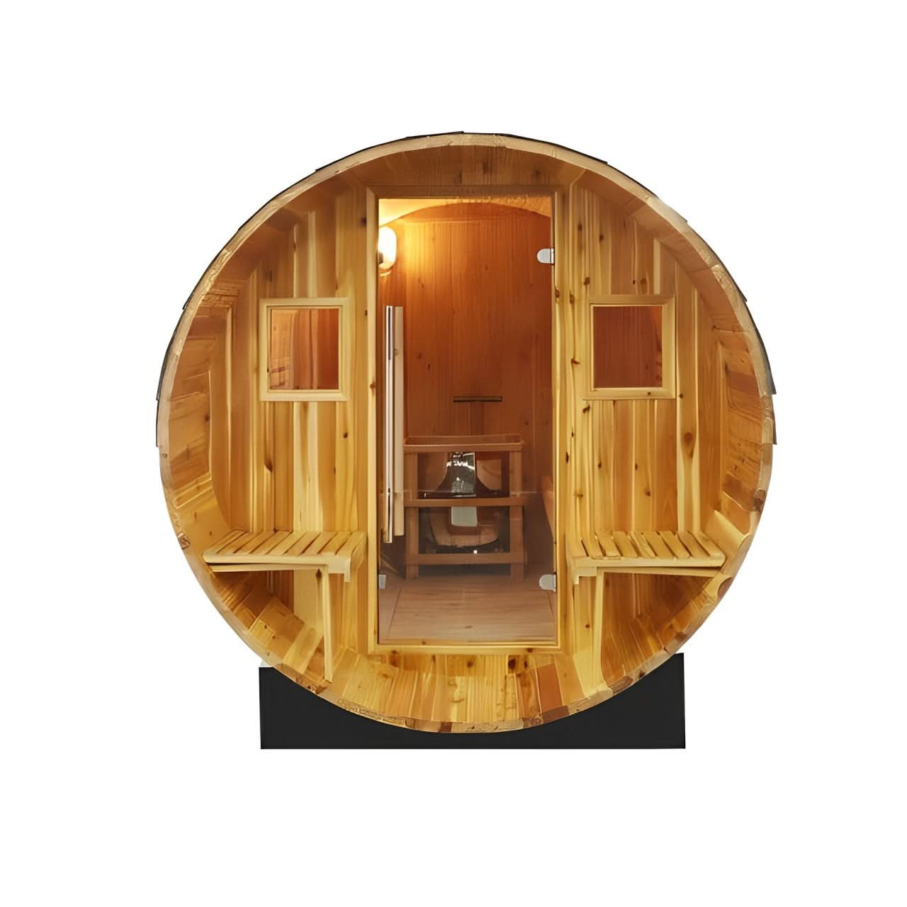 SunRay Galley 4-Person Traditional Barrel Sauna - Image 3