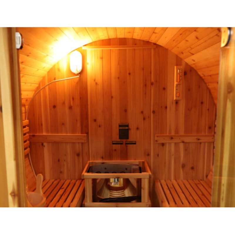 SunRay Oasis 2-4 Person Traditional Canopy Barrel Sauna - Image 6
