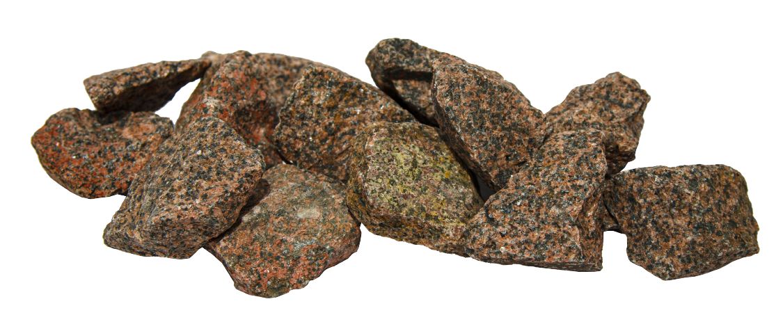 Decorative Red Granite Sauna Heater Stones, Split-Face, 5-10cm