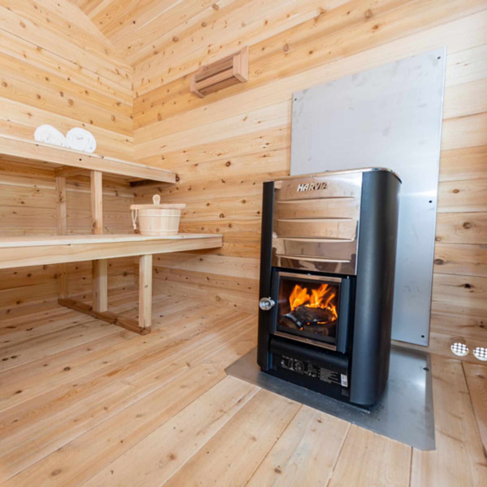 Leisurecraft Canadian Timber Georgian Cabin Sauna with Wood Burning Heater (CTC88W)