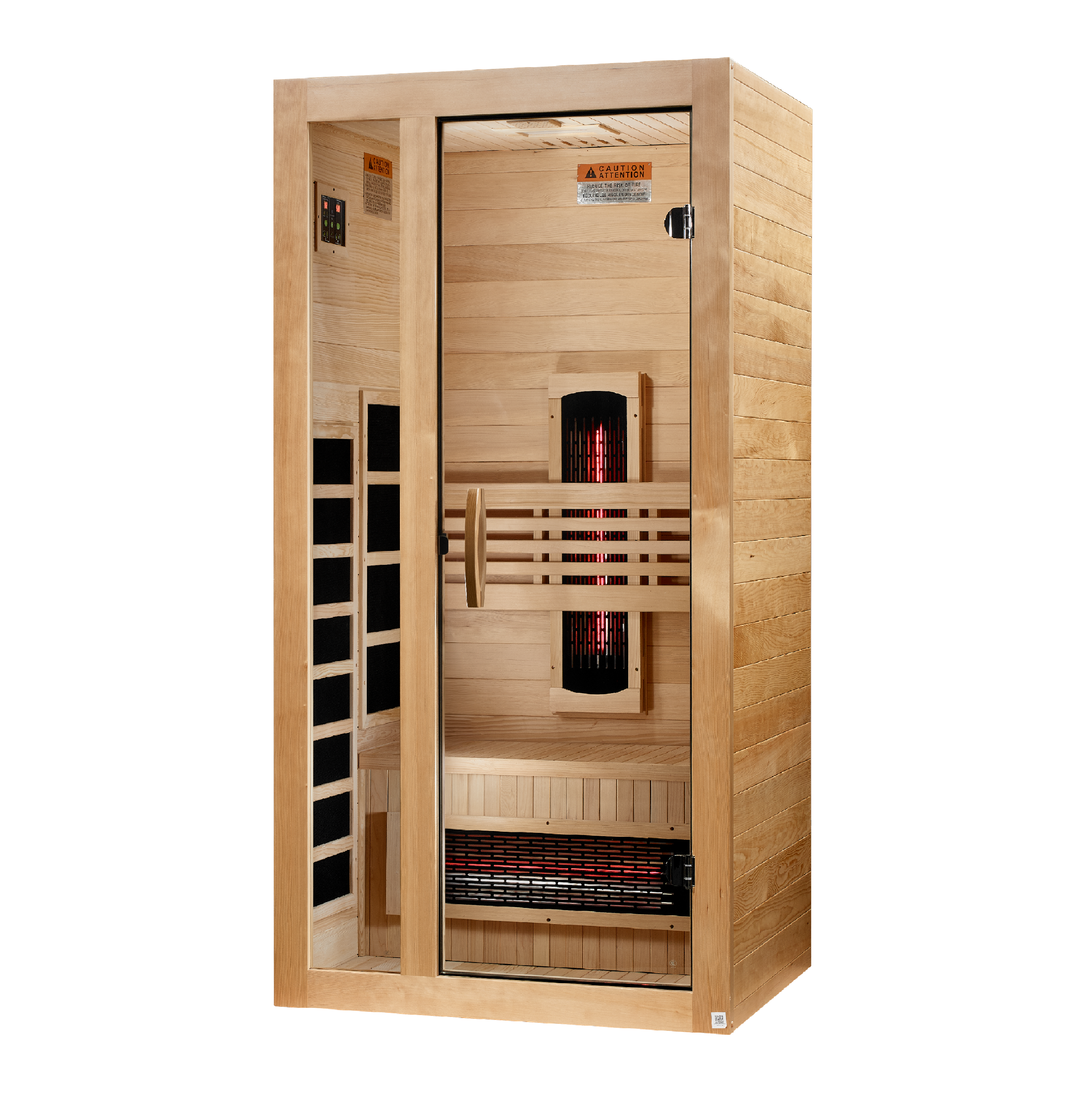 Dynamic Gracia 1-2-Person Full Spectrum Near Zero EMF (Under 3MG) FAR Infrared Sauna (Canadian Hemlock) (DYN-6119-03 FS)