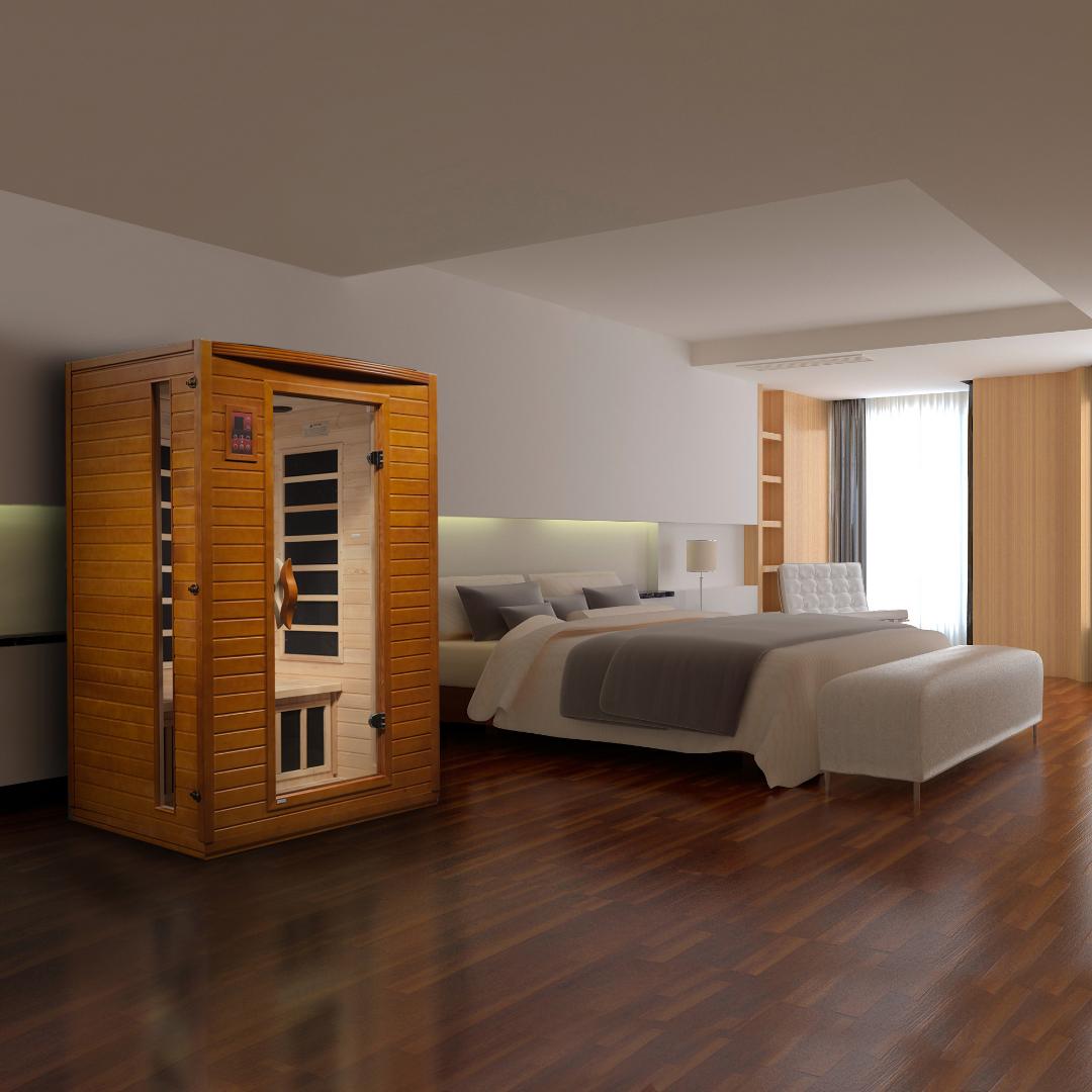 Dynamic Versailles Elite 2-person Ultra Low EMF (Between 3-5MG) FAR Infrared Sauna (Canadian Hemlock) (DYN-6202-03 Elite)