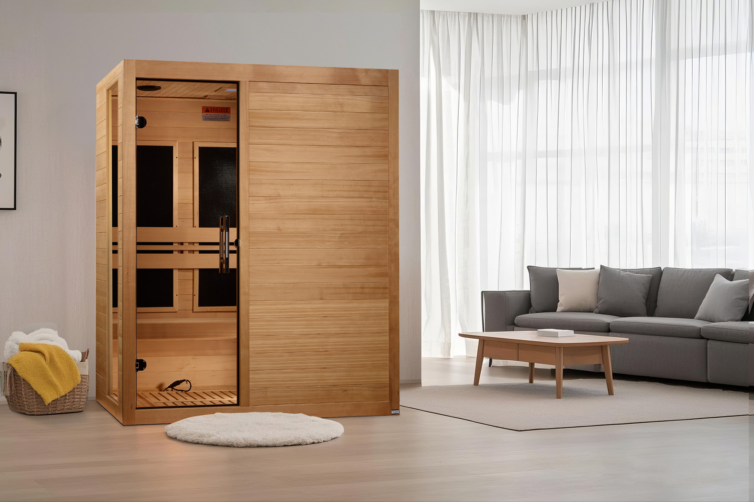 Dynamic Toscana 3-person Low EMF (Between 5-10MG) FAR Infrared Sauna (Canadian Hemlock) (DYN-6315-05)