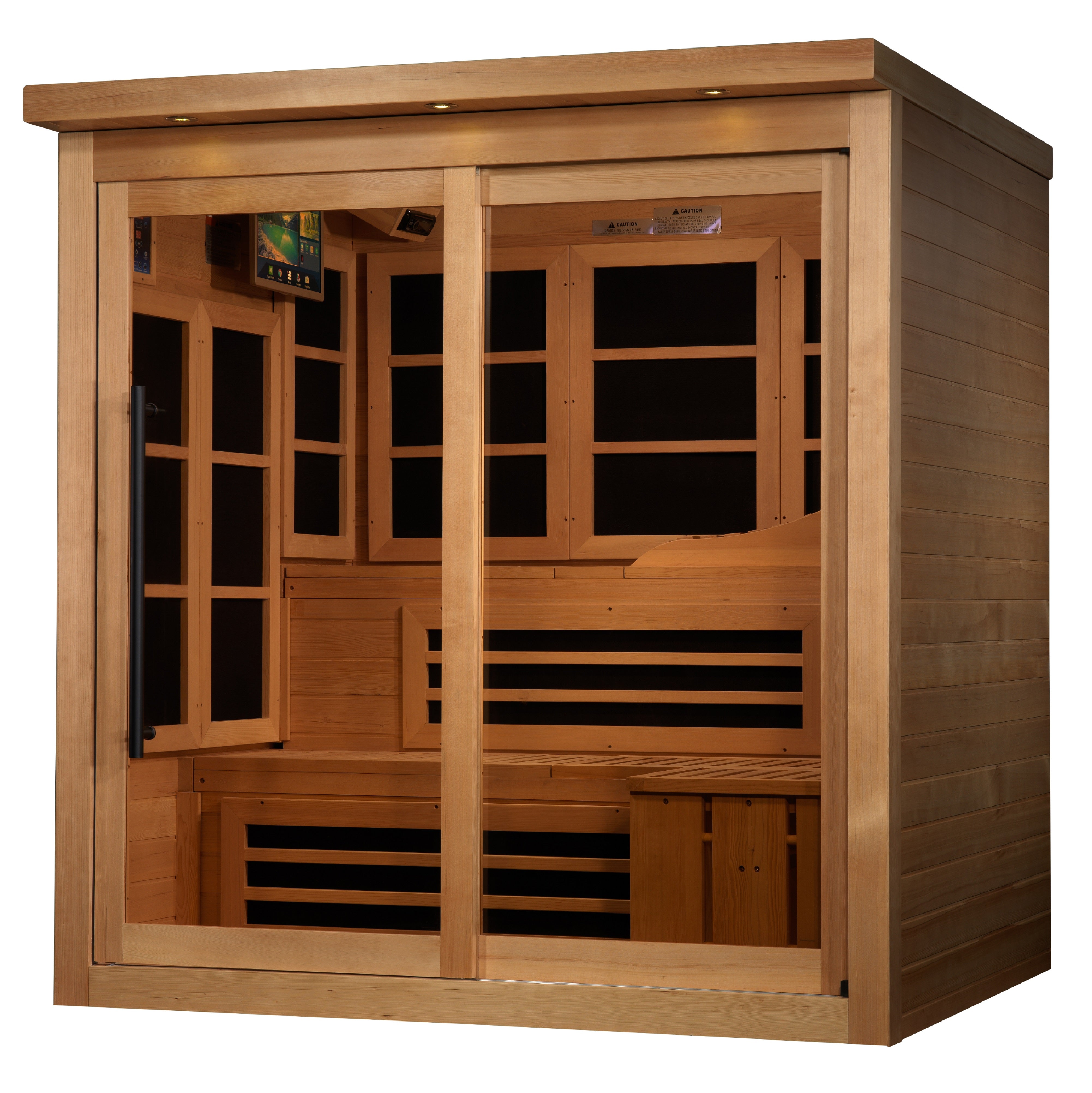 Golden Designs Monaco Limited Edition 6-person PureTech™ Near Zero EMF (Under 3MG) FAR Infrared Sauna (Canadian Hemlock) (GDI-6996-02)