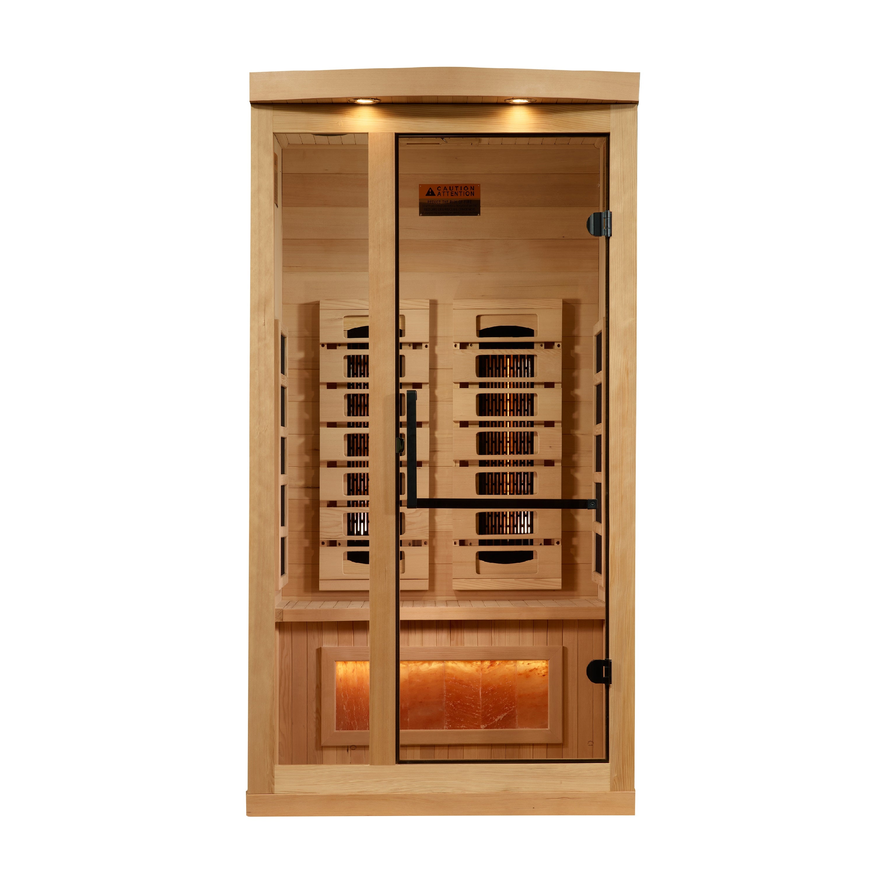 Golden Designs 1-2-Person Full Spectrum PureTech™ Near Zero EMF FAR Infrared Sauna (Canadian Hemlock) (GDI-8010-03)