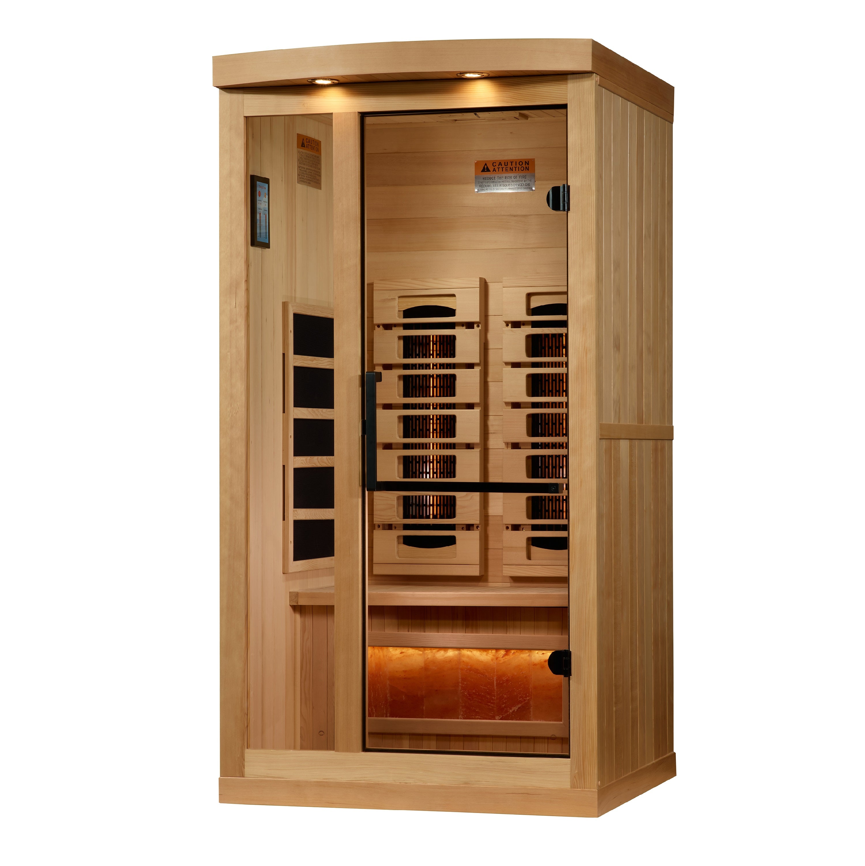 Golden Designs 1-2-Person Full Spectrum PureTech™ Near Zero EMF FAR Infrared Sauna (Canadian Hemlock) (GDI-8010-03)