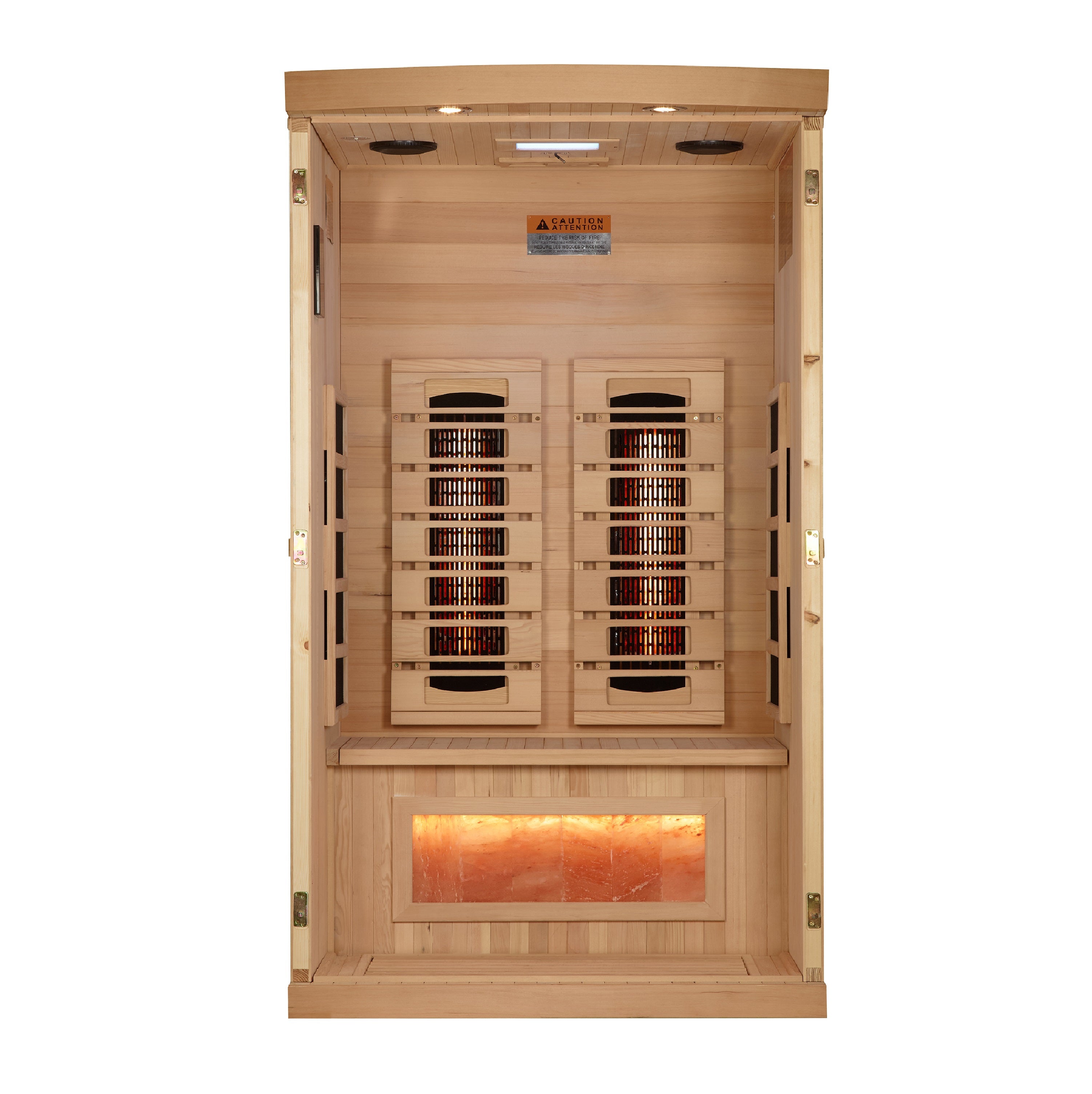 Golden Designs 1-2-Person Full Spectrum PureTech™ Near Zero EMF FAR Infrared Sauna (Canadian Hemlock) (GDI-8010-03)